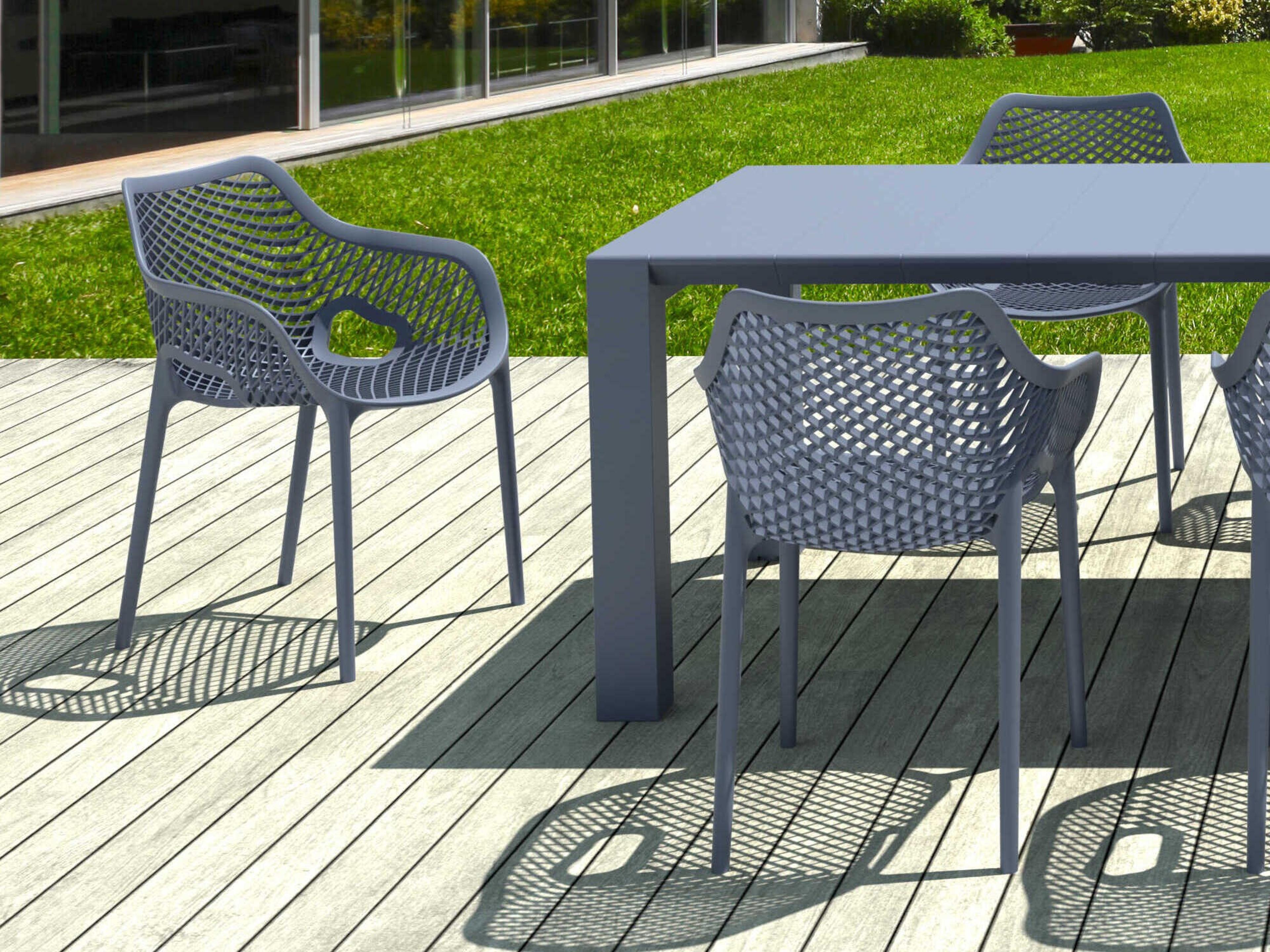 Compamia Air Dark Gray Polypropylene Dining Set