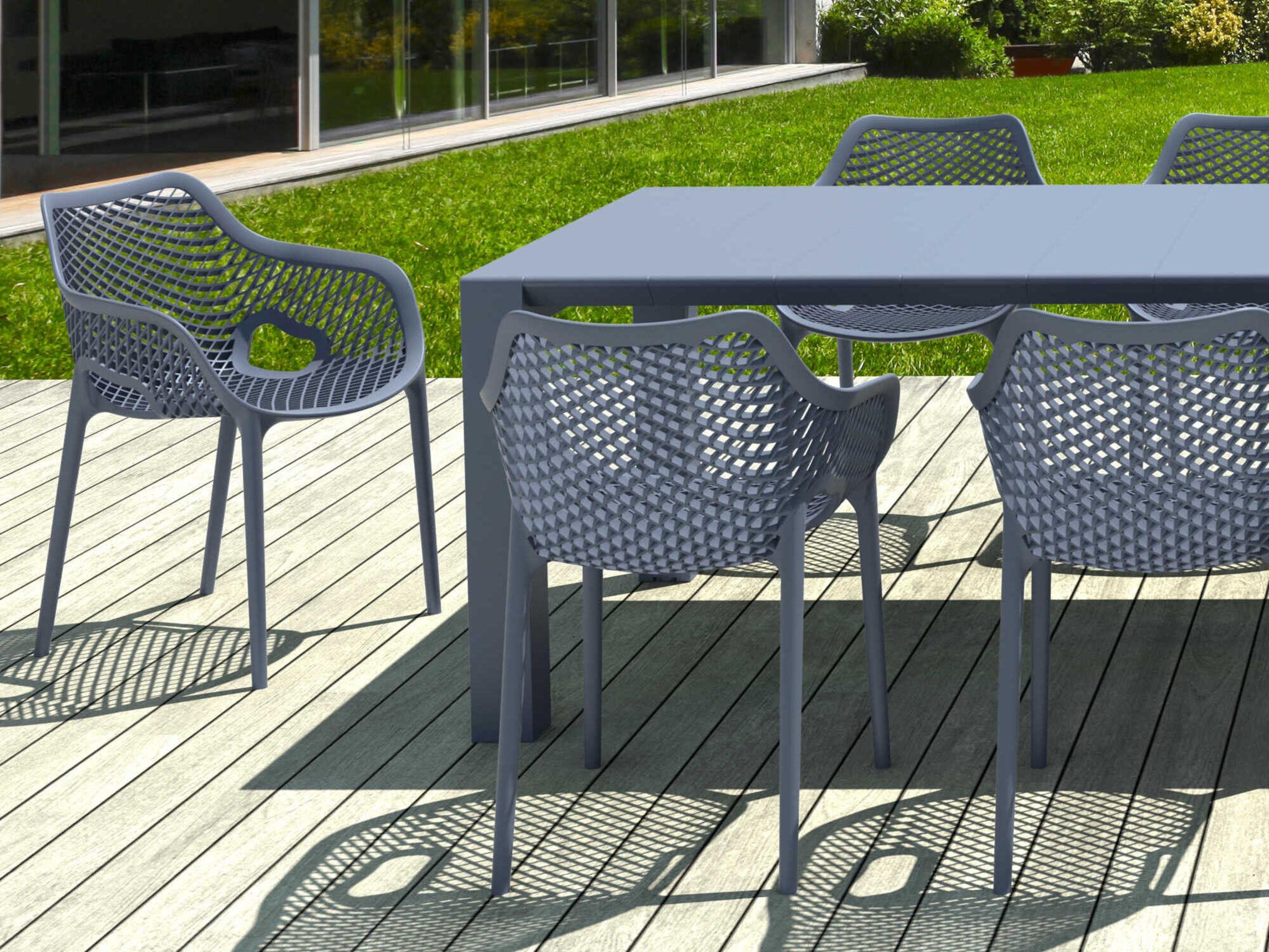 Compamia Air Dark Gray Polypropylene Dining Set