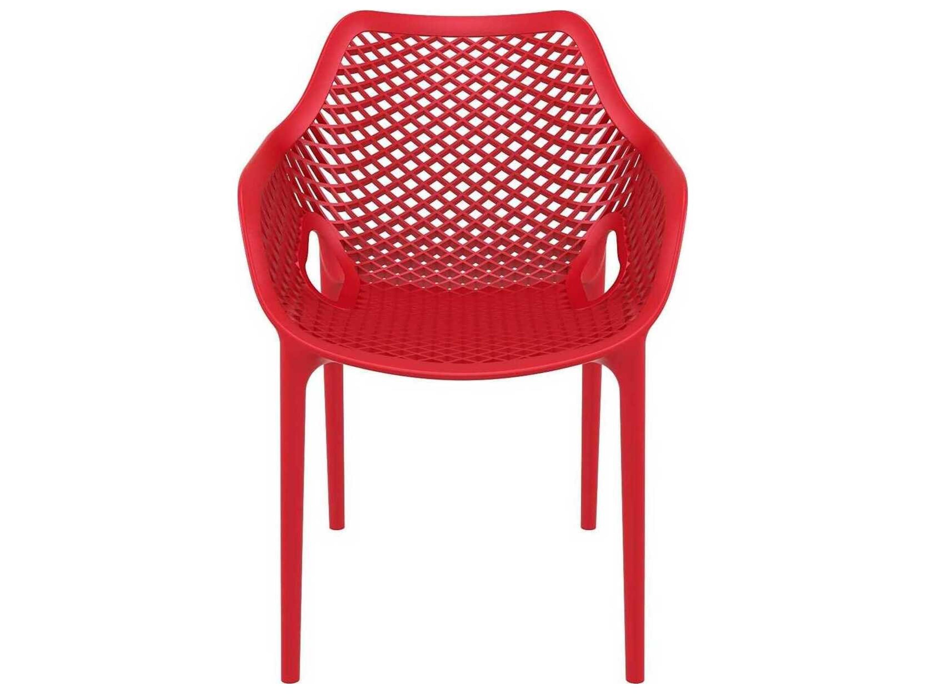 Compamia Air Red Polypropylene Resin Dining Chair