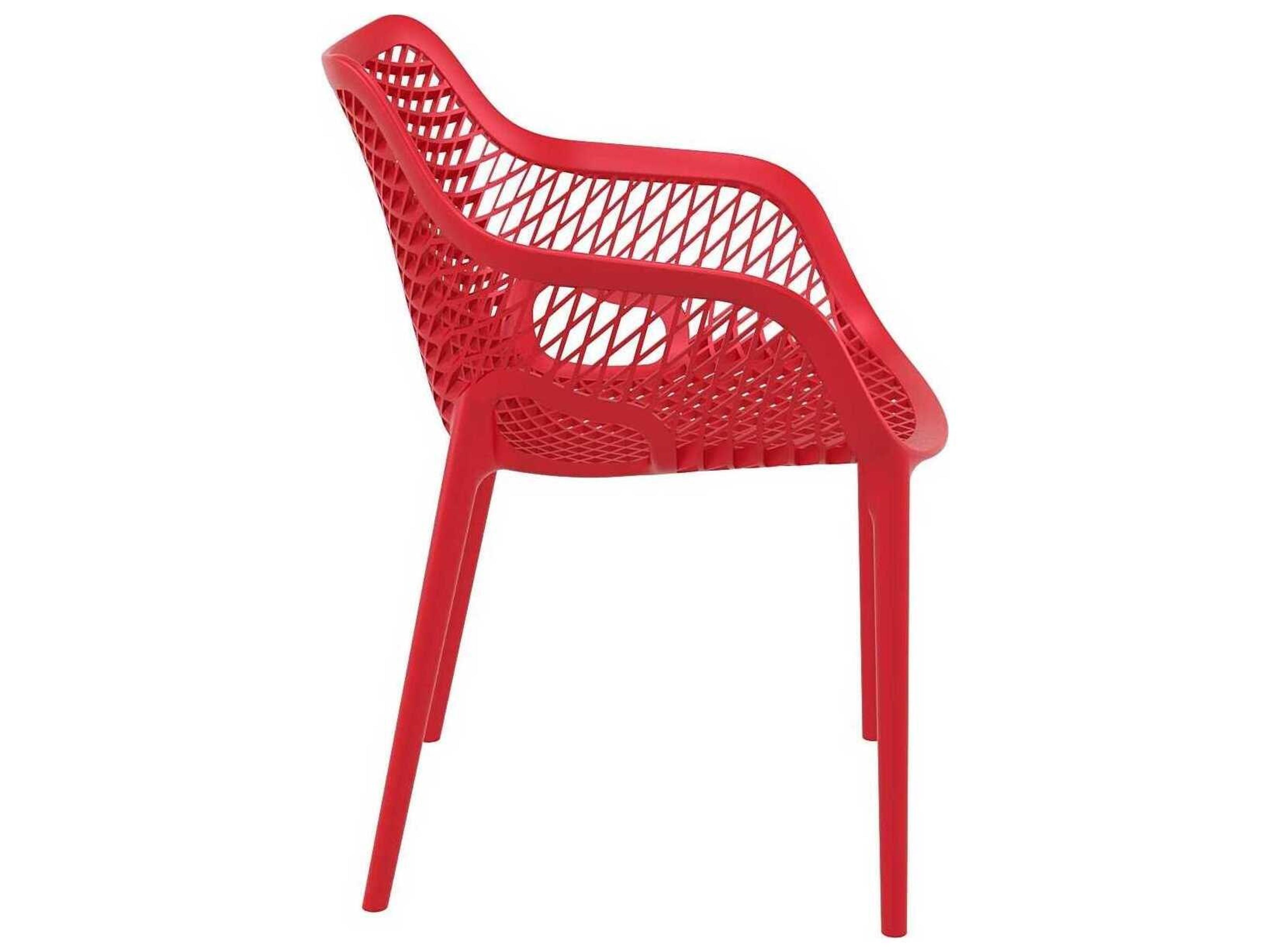 Compamia Air Red Polypropylene Resin Dining Chair