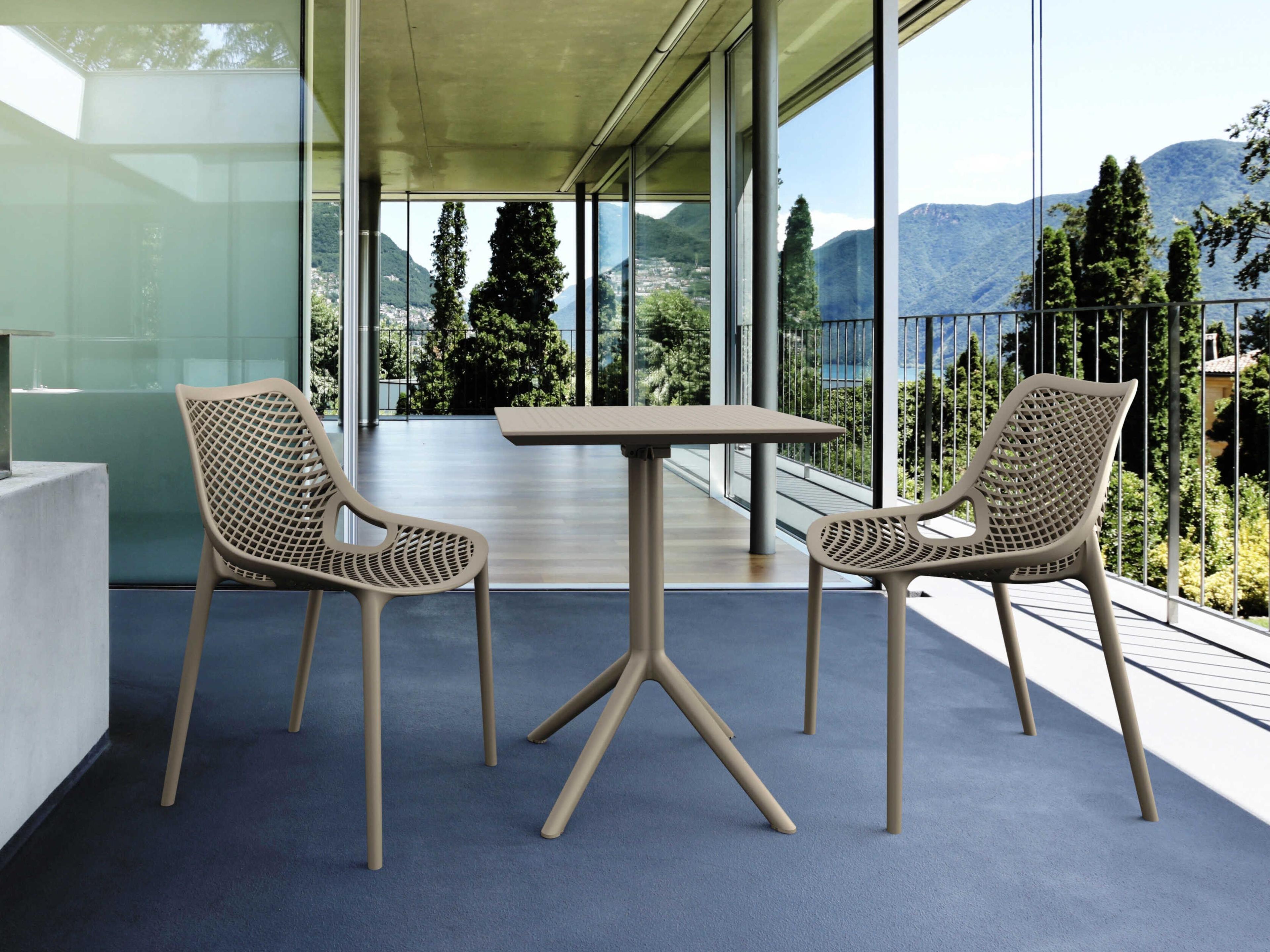 Air Taupe Polypropylene Dining Set
