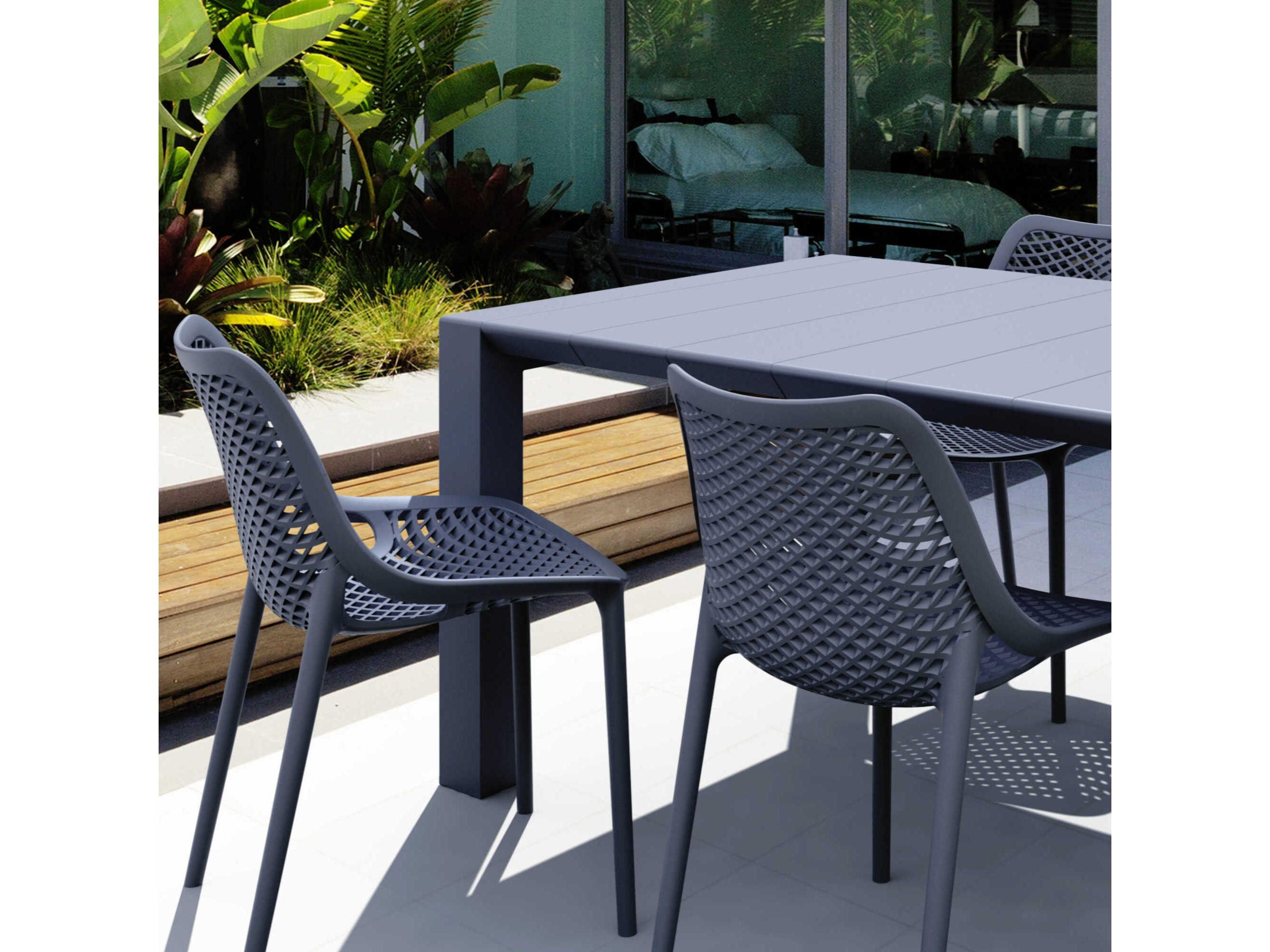 Compamia Air Dark Gray Polypropylene Dining Set