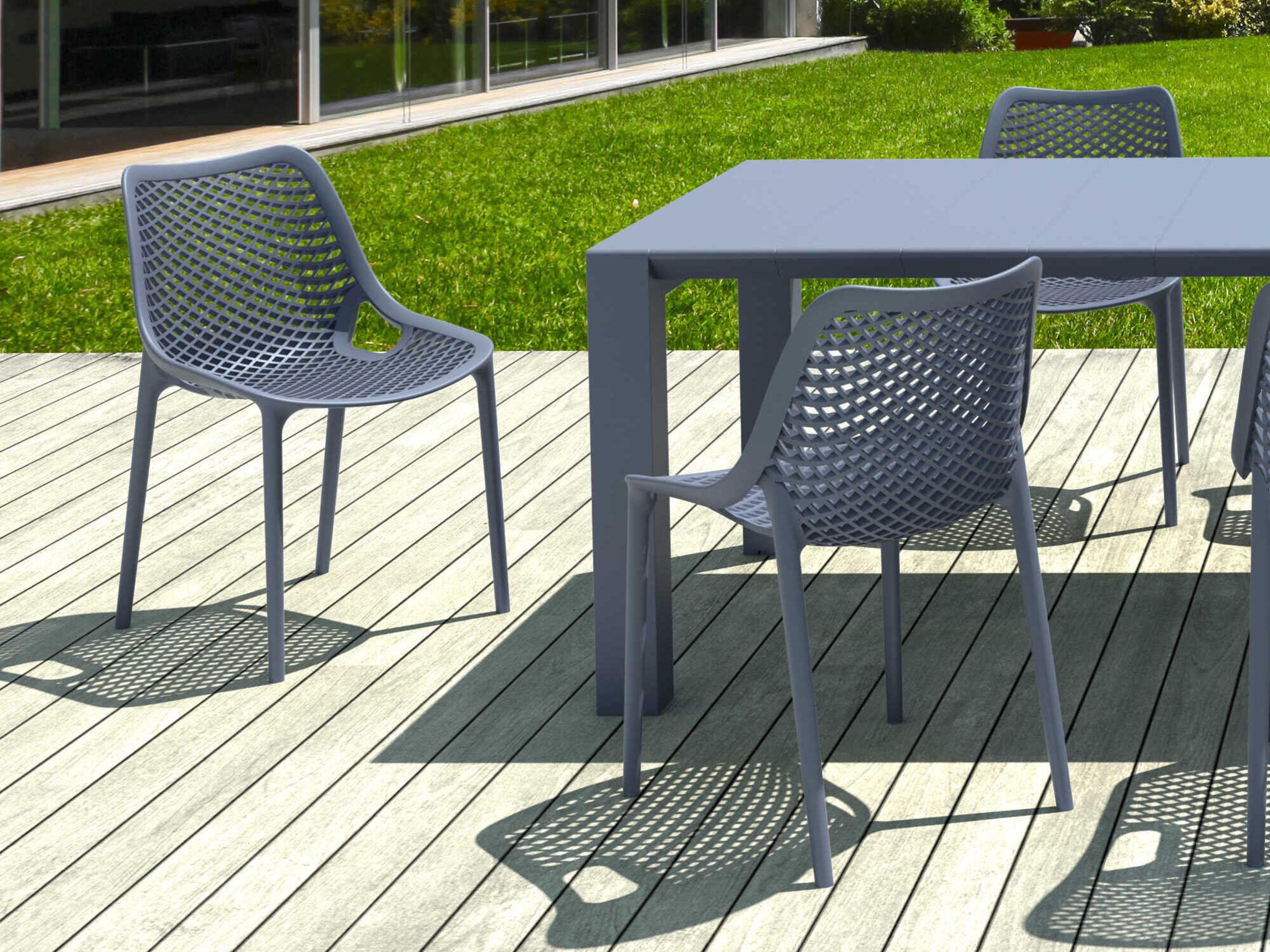 Compamia Air Dark Gray Polypropylene Dining Set