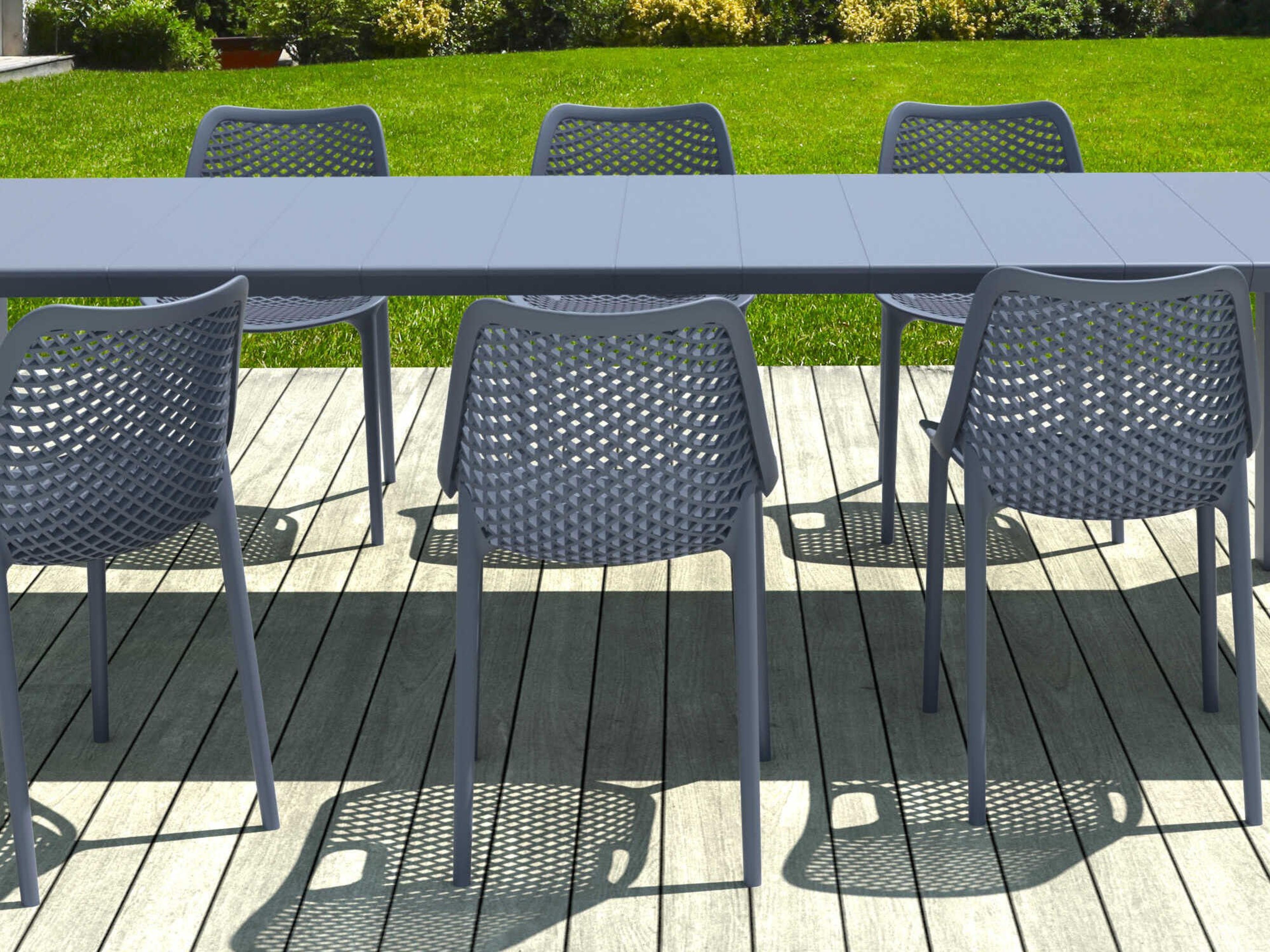 Compamia Air Dark Gray Polypropylene Dining Set