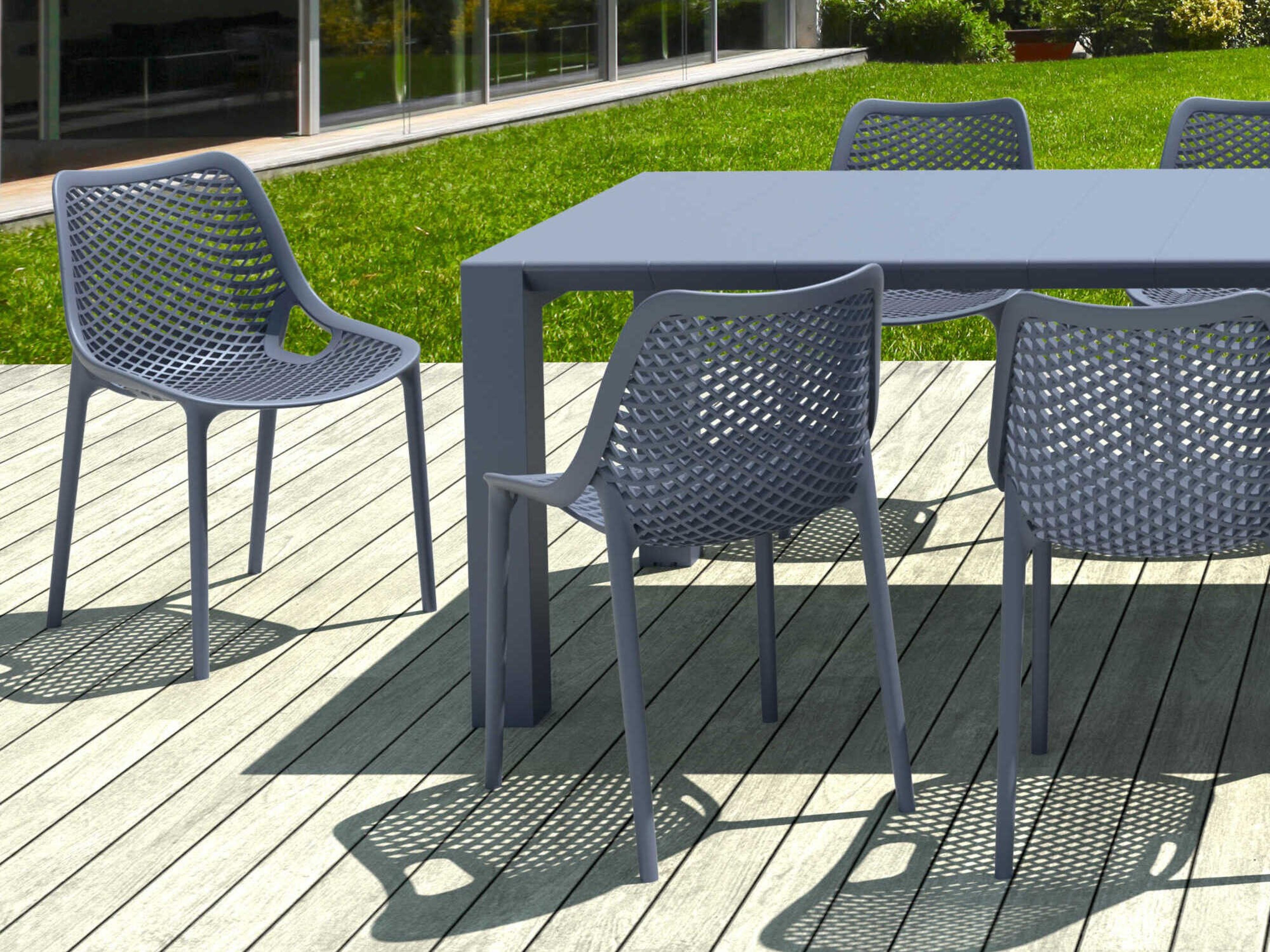 Compamia Air Dark Gray Polypropylene Dining Set