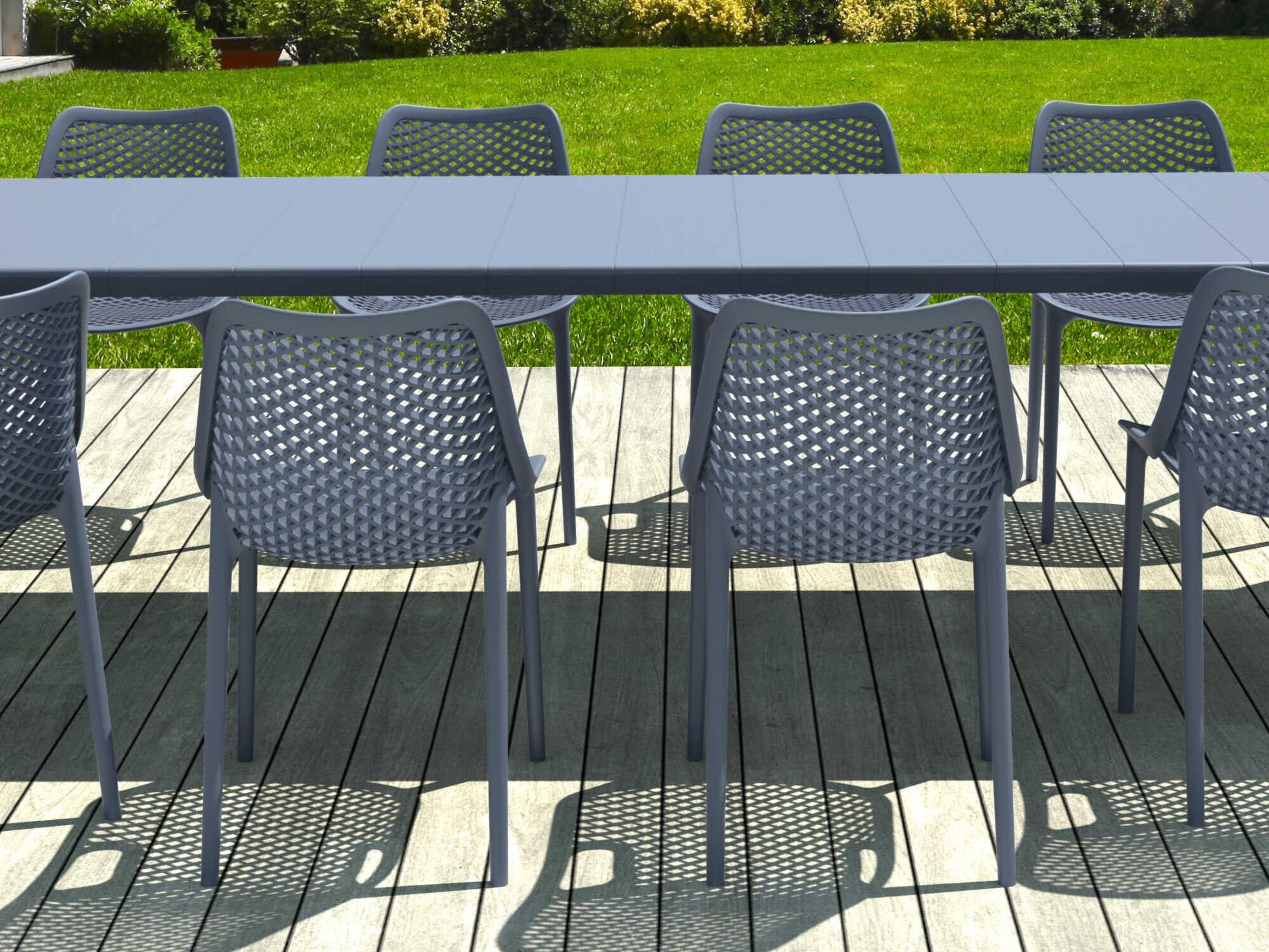 Compamia Air Dark Gray Polypropylene Dining Set