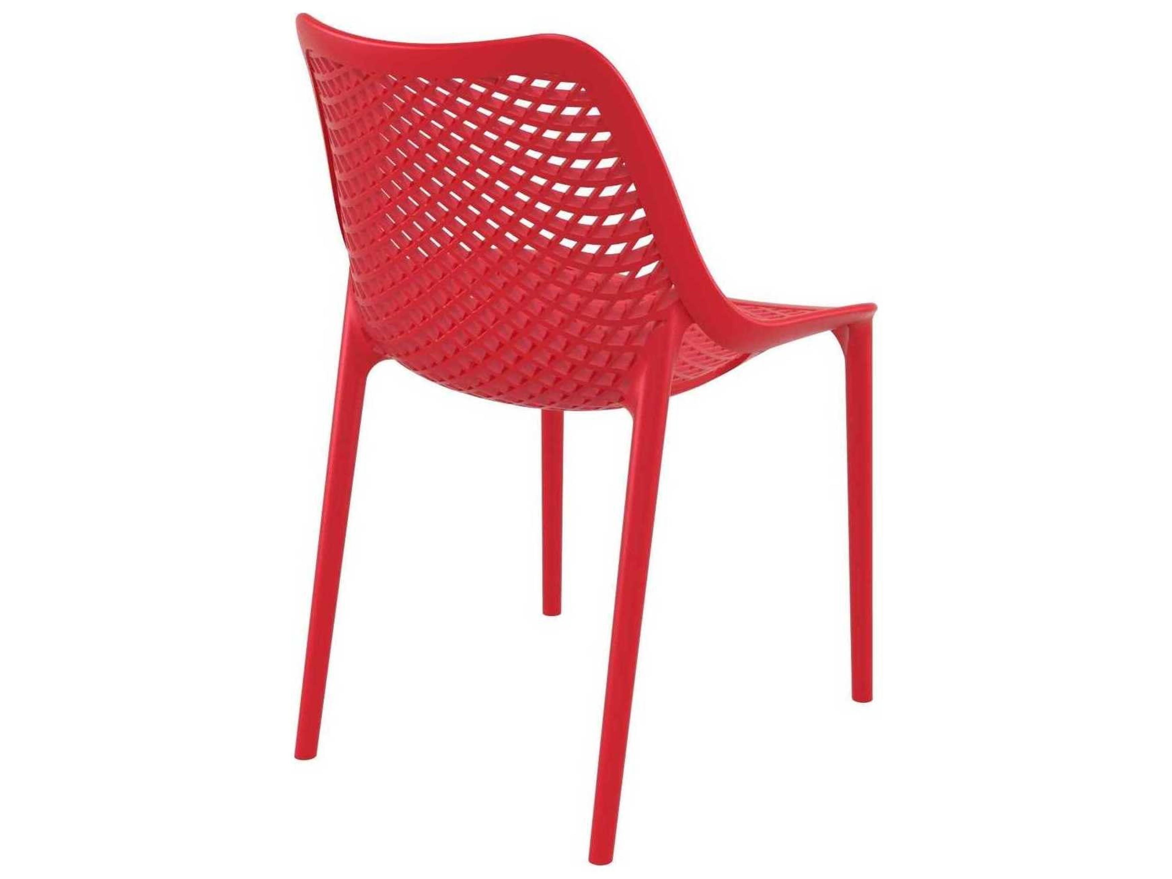 Compamia Air Red Polypropylene Resin Dining Chair