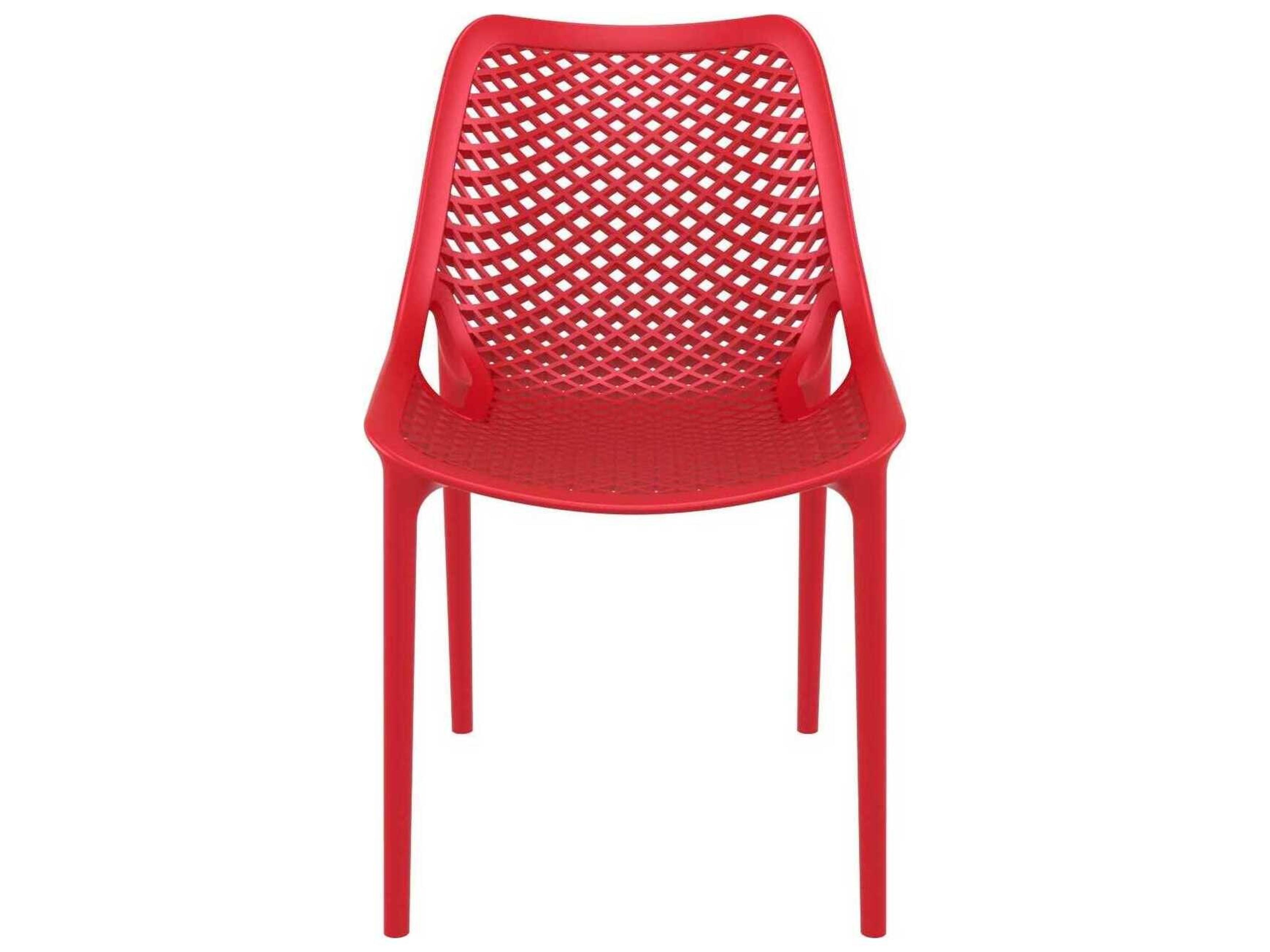 Compamia Air Red Polypropylene Resin Dining Chair