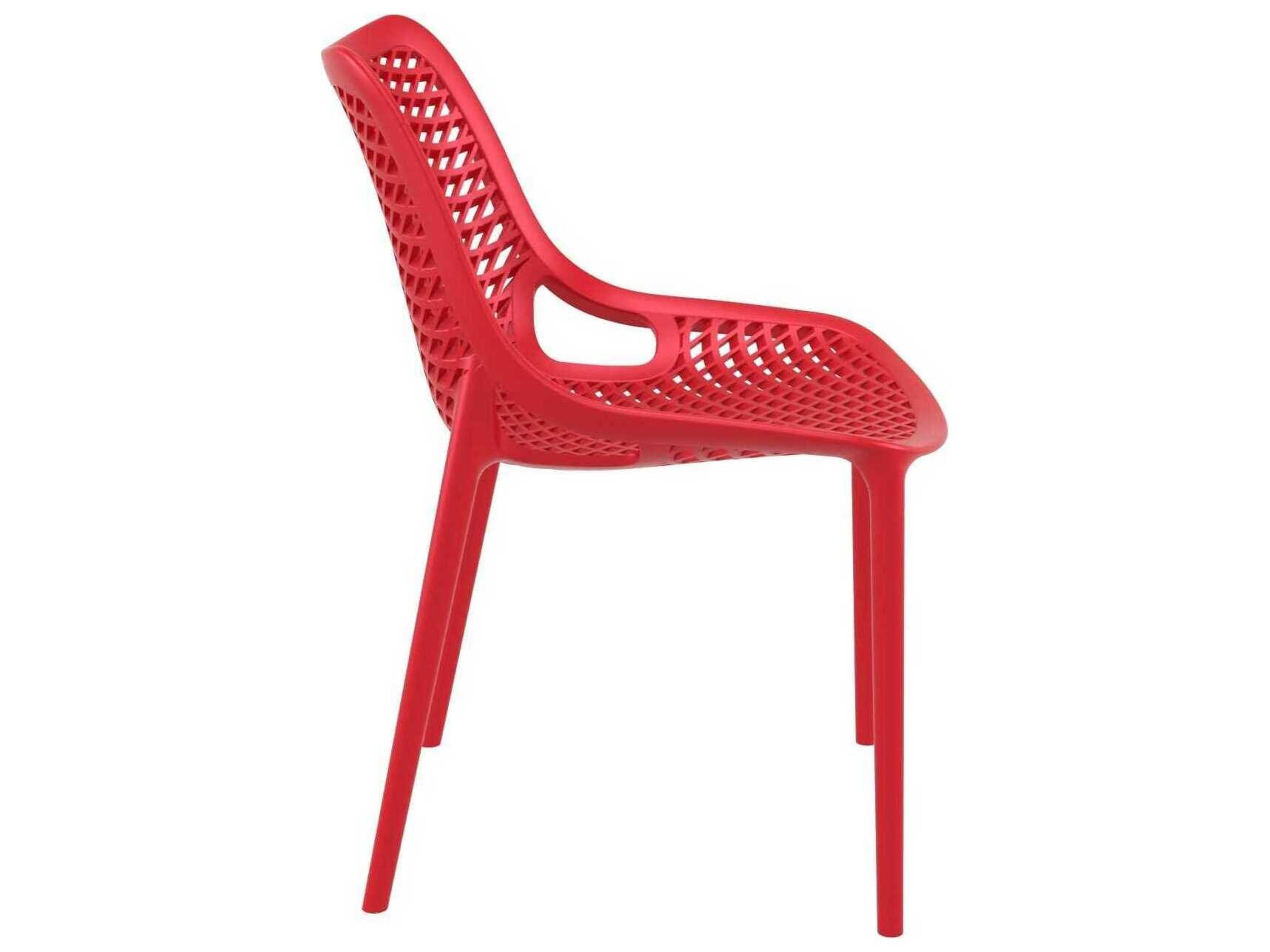 Compamia Air Red Polypropylene Resin Dining Chair