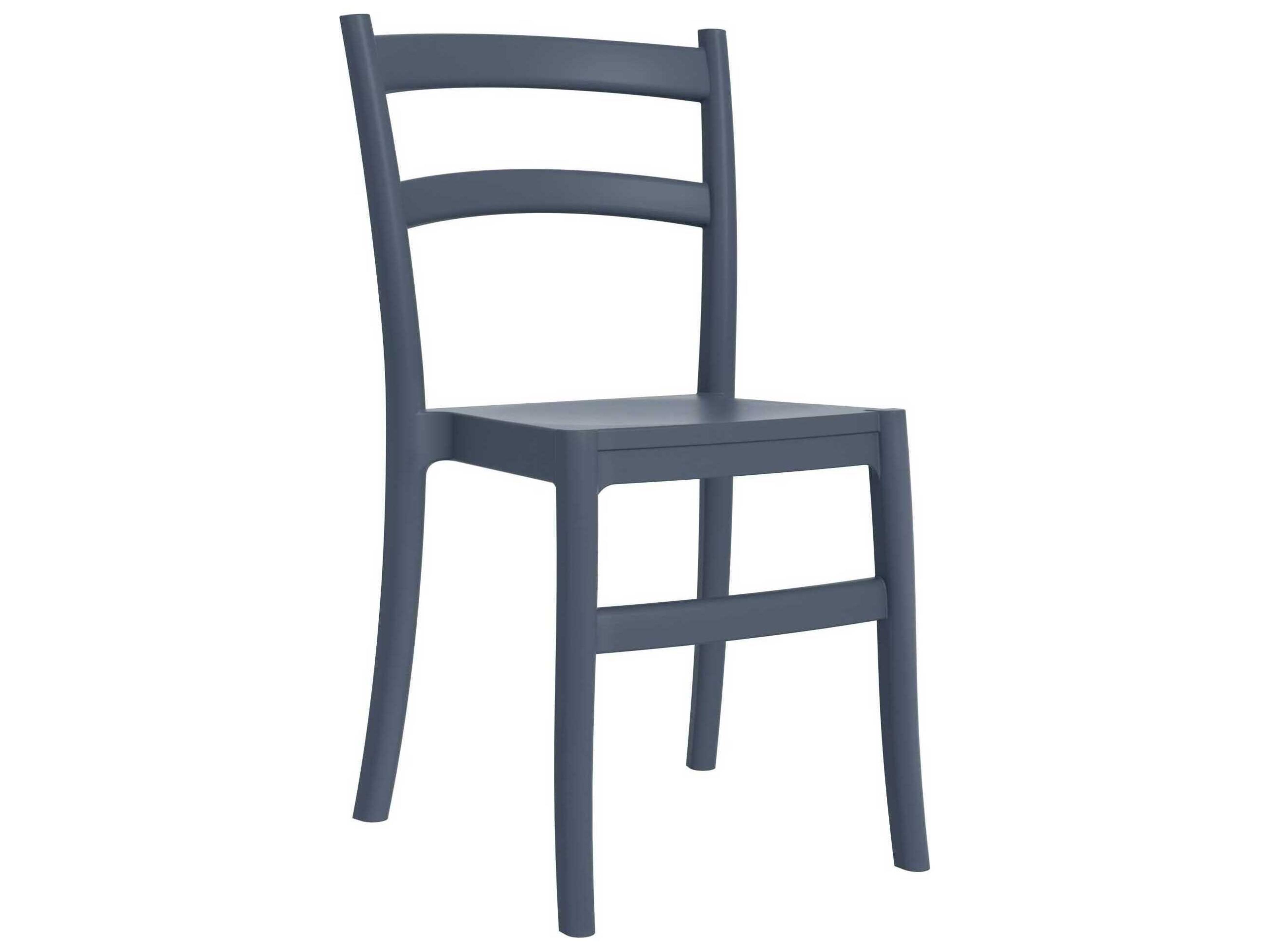 Tiffany Dark Gray Polypropylene Resin Dining Chair