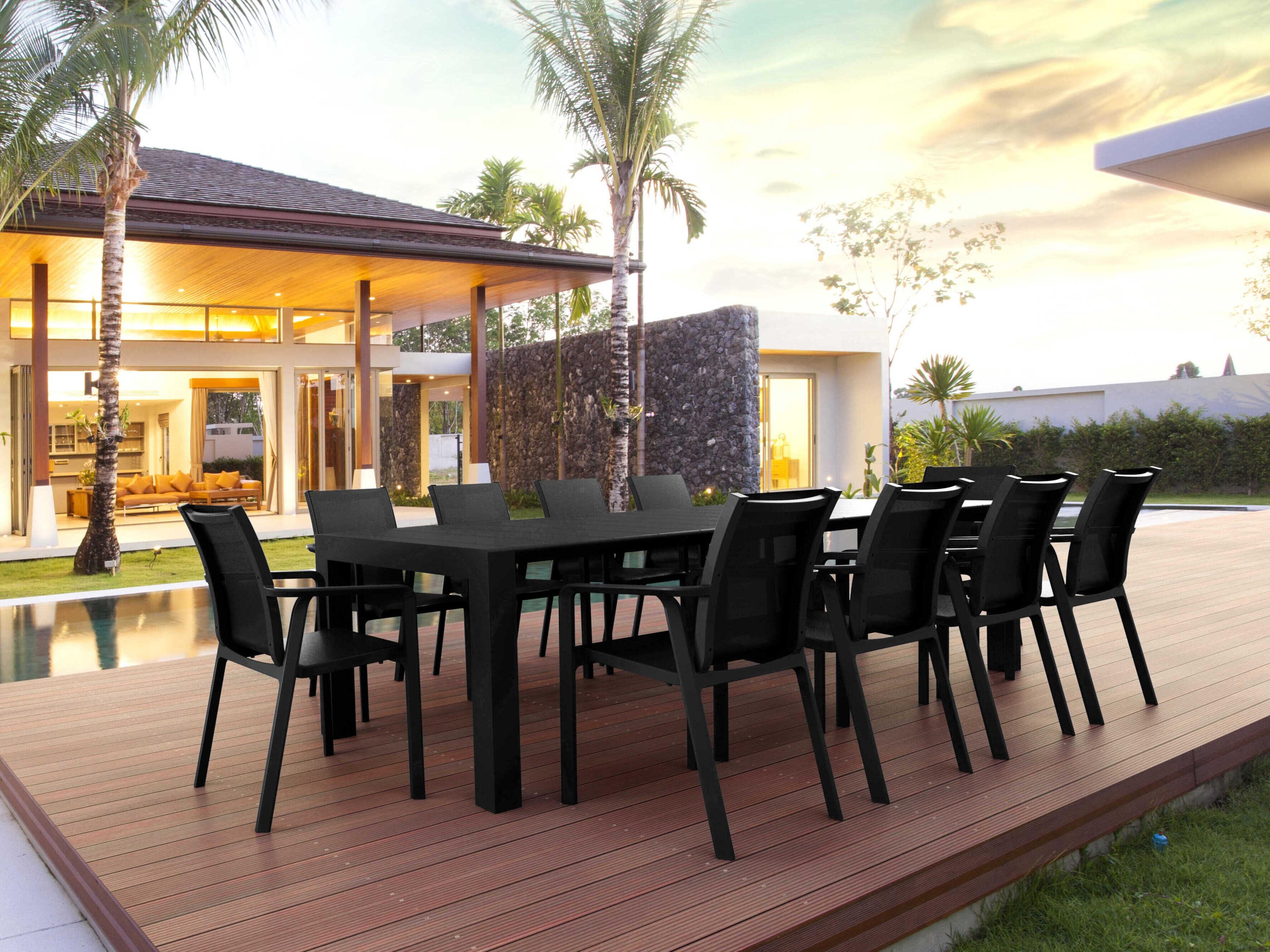 Compamia Pacific Black Resin Dining Set