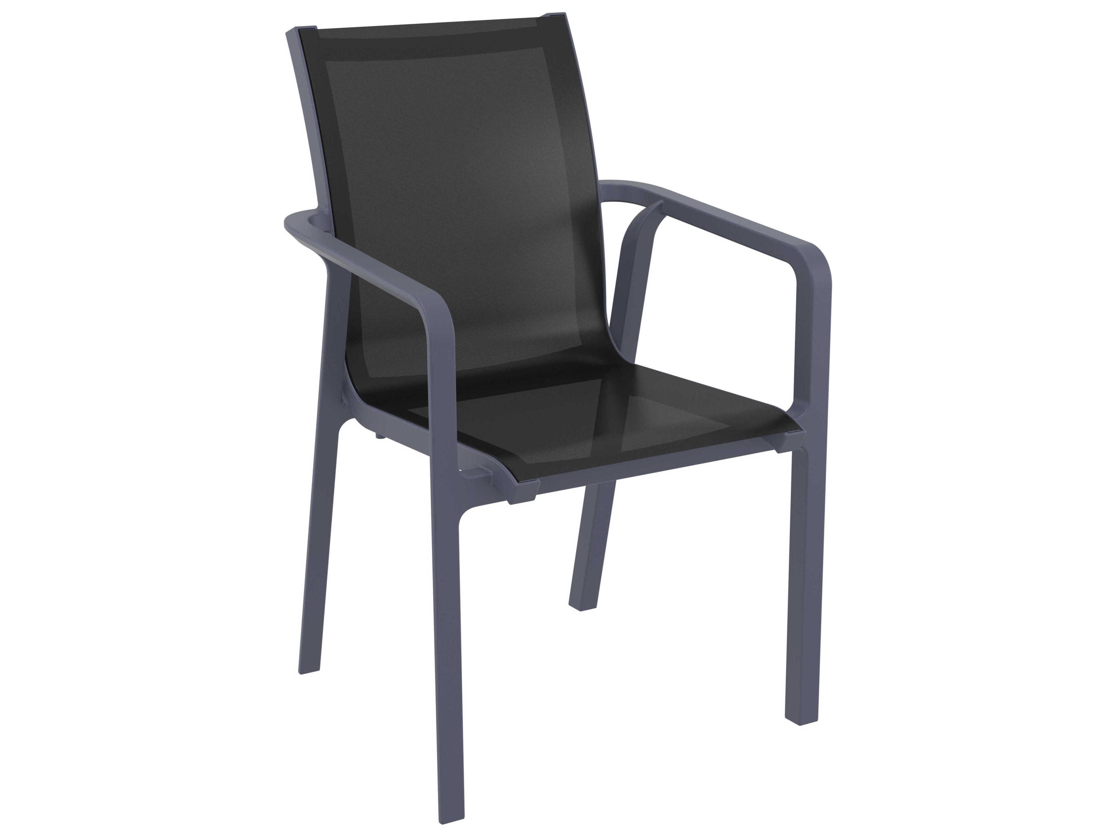 Compamia Pacific Dark Gray Black Resin Dining Set