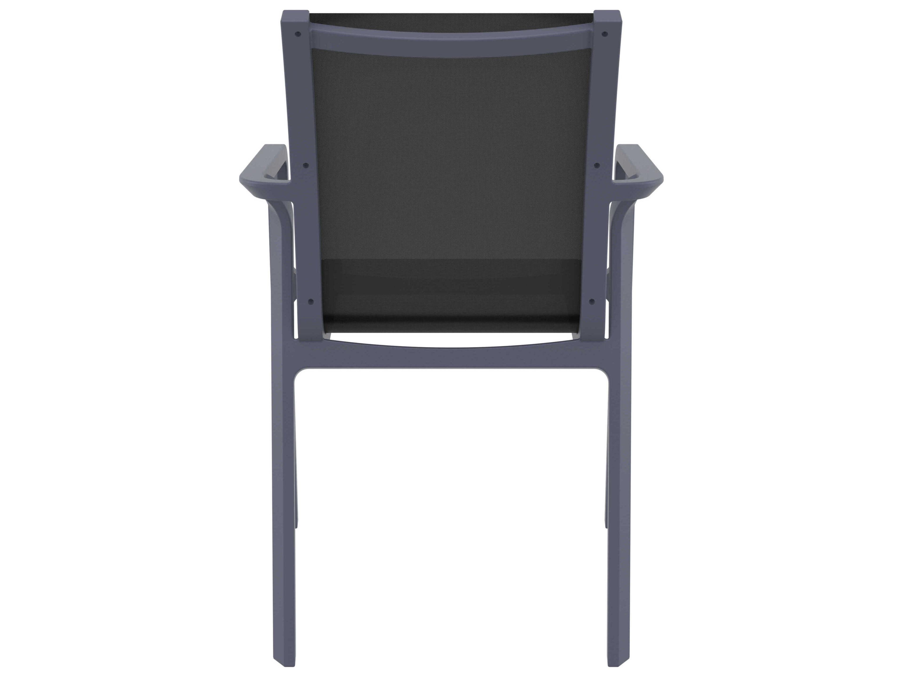 Compamia Pacific Dark Gray Black Resin Sling Dining Chair