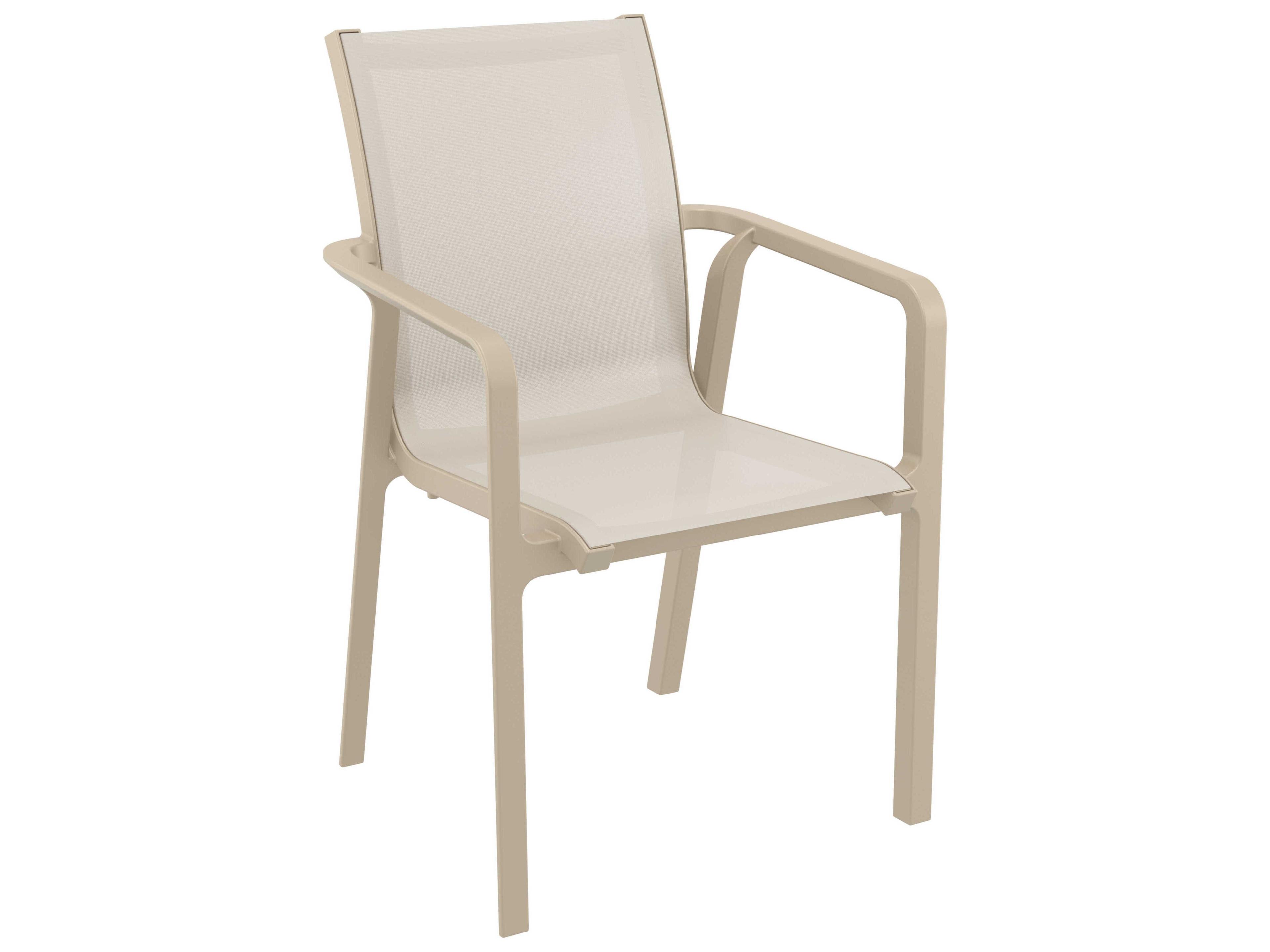 Pacific Taupe Resin Sling Dining Chair