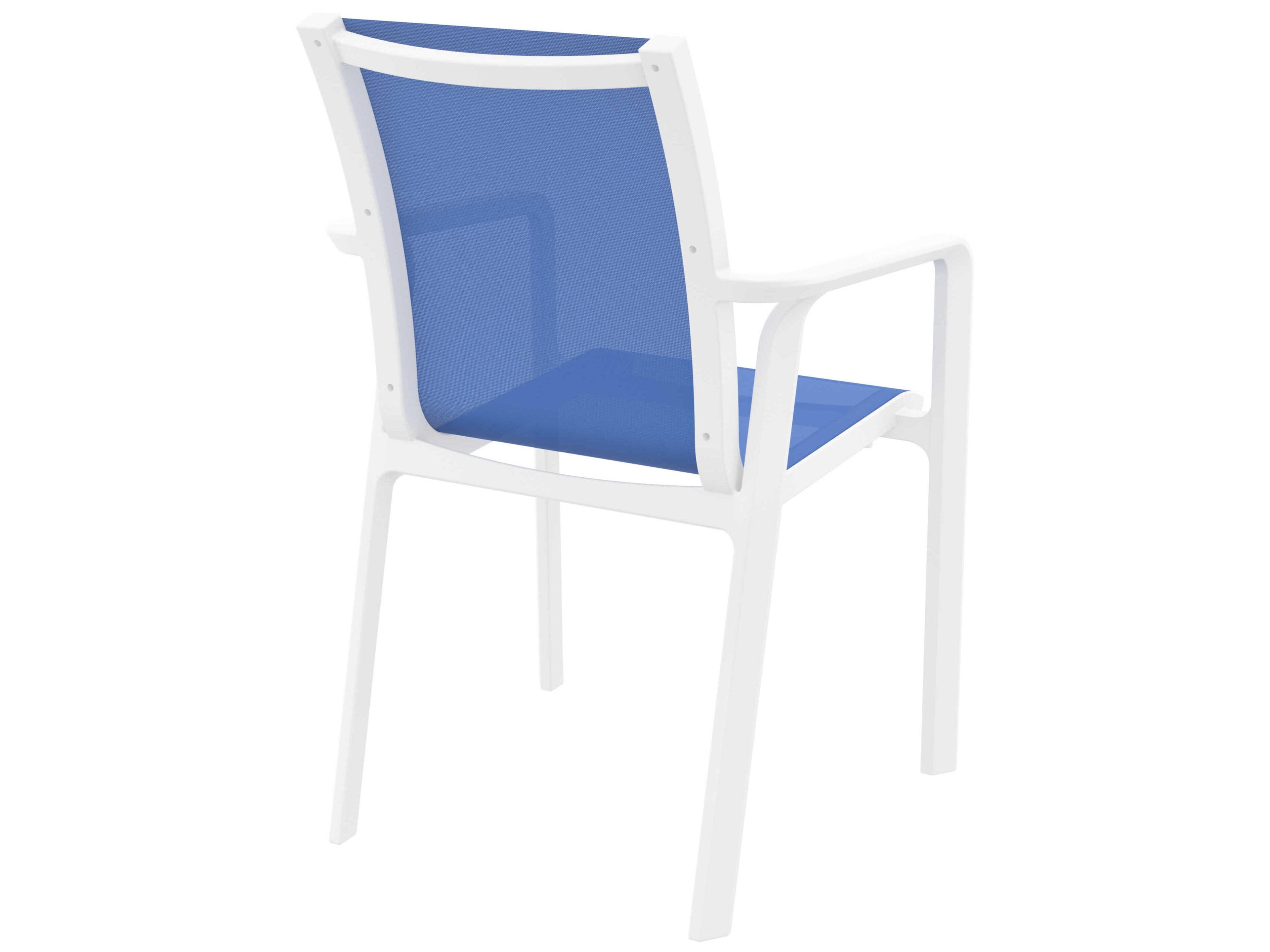 Compamia Pacific White Blue Resin Sling Dining Chair