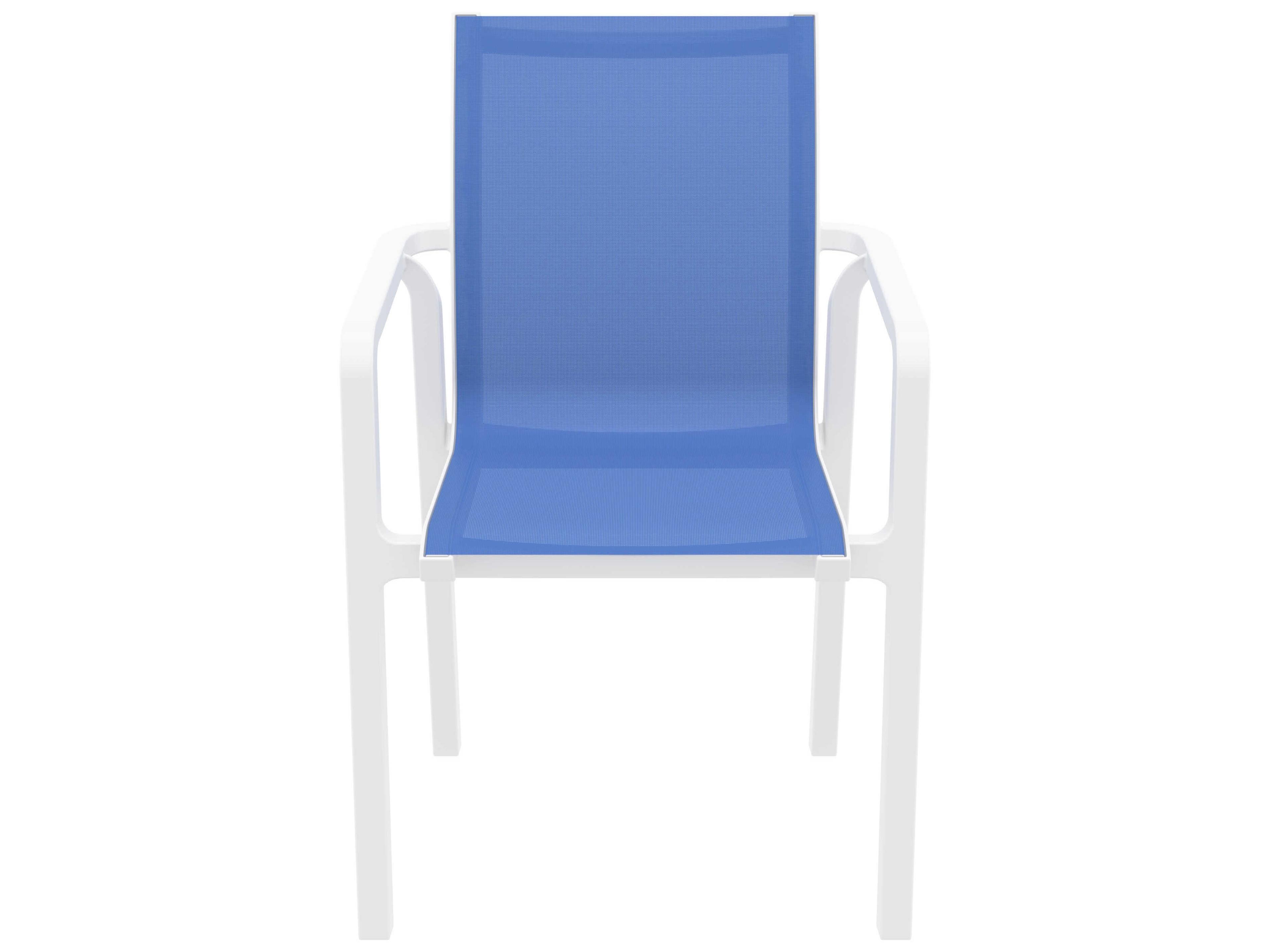 Compamia Pacific White Blue Resin Sling Dining Chair