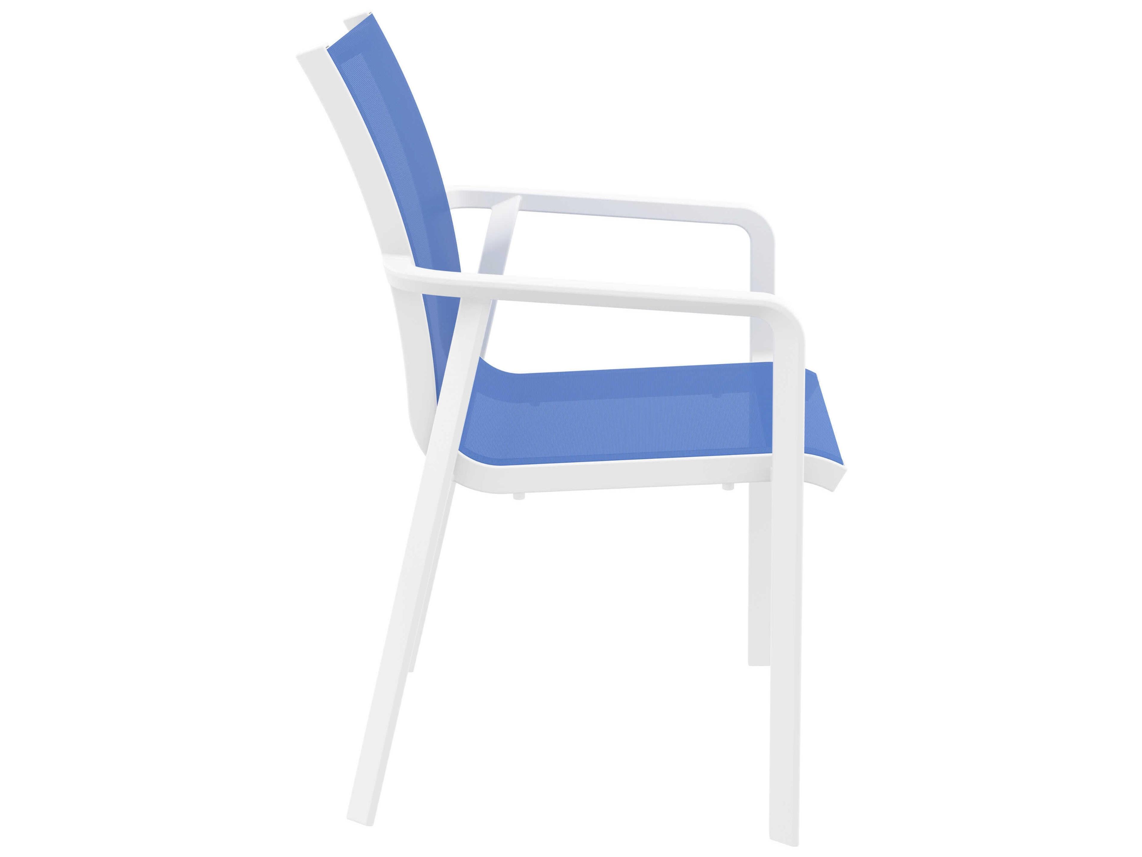 Compamia Pacific White Blue Resin Sling Dining Chair
