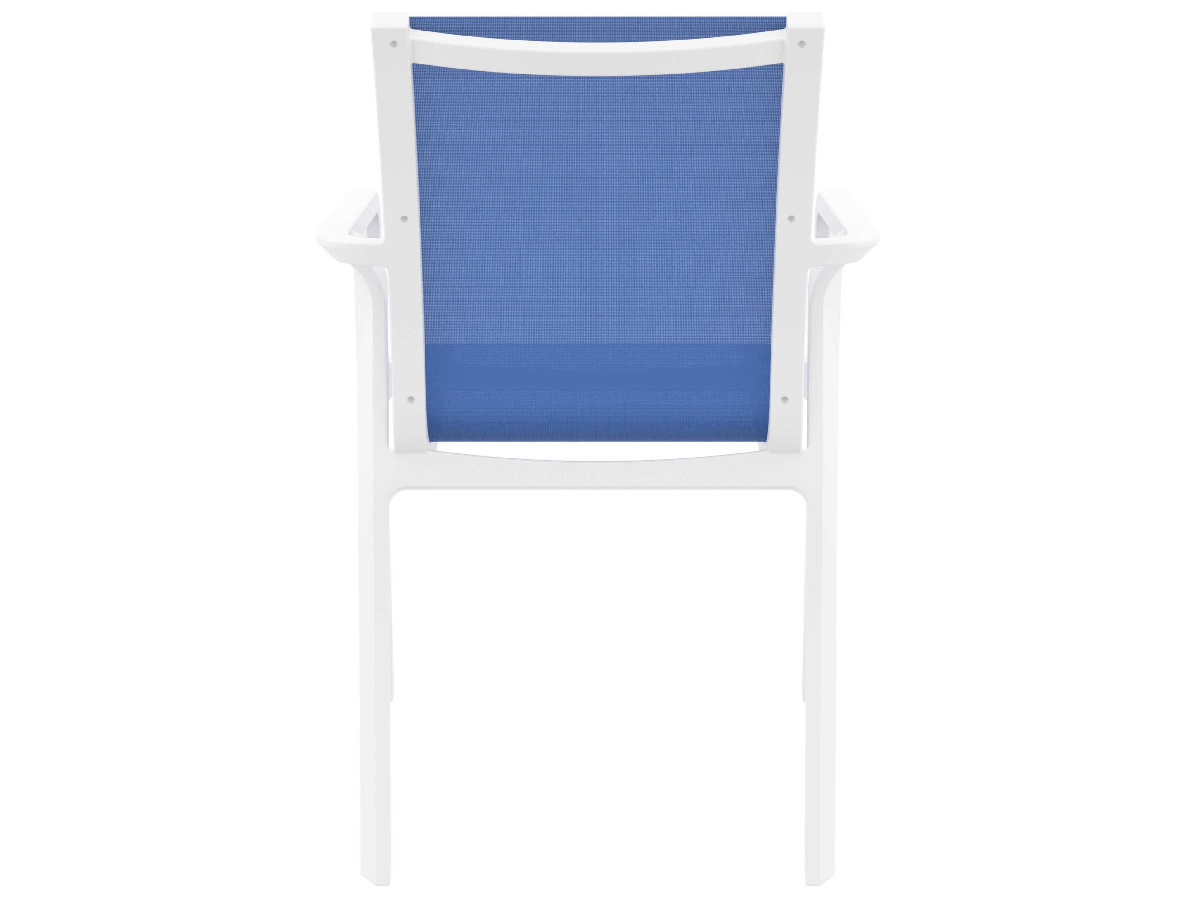 Compamia Pacific White Blue Resin Sling Dining Chair