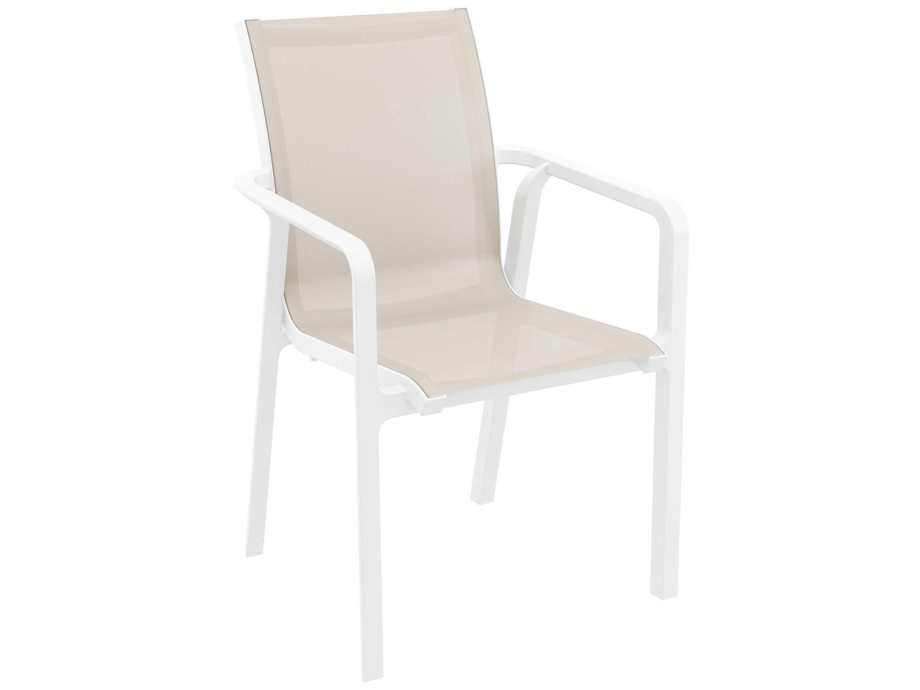 Pacific White Taupe Resin Sling Dining Chair