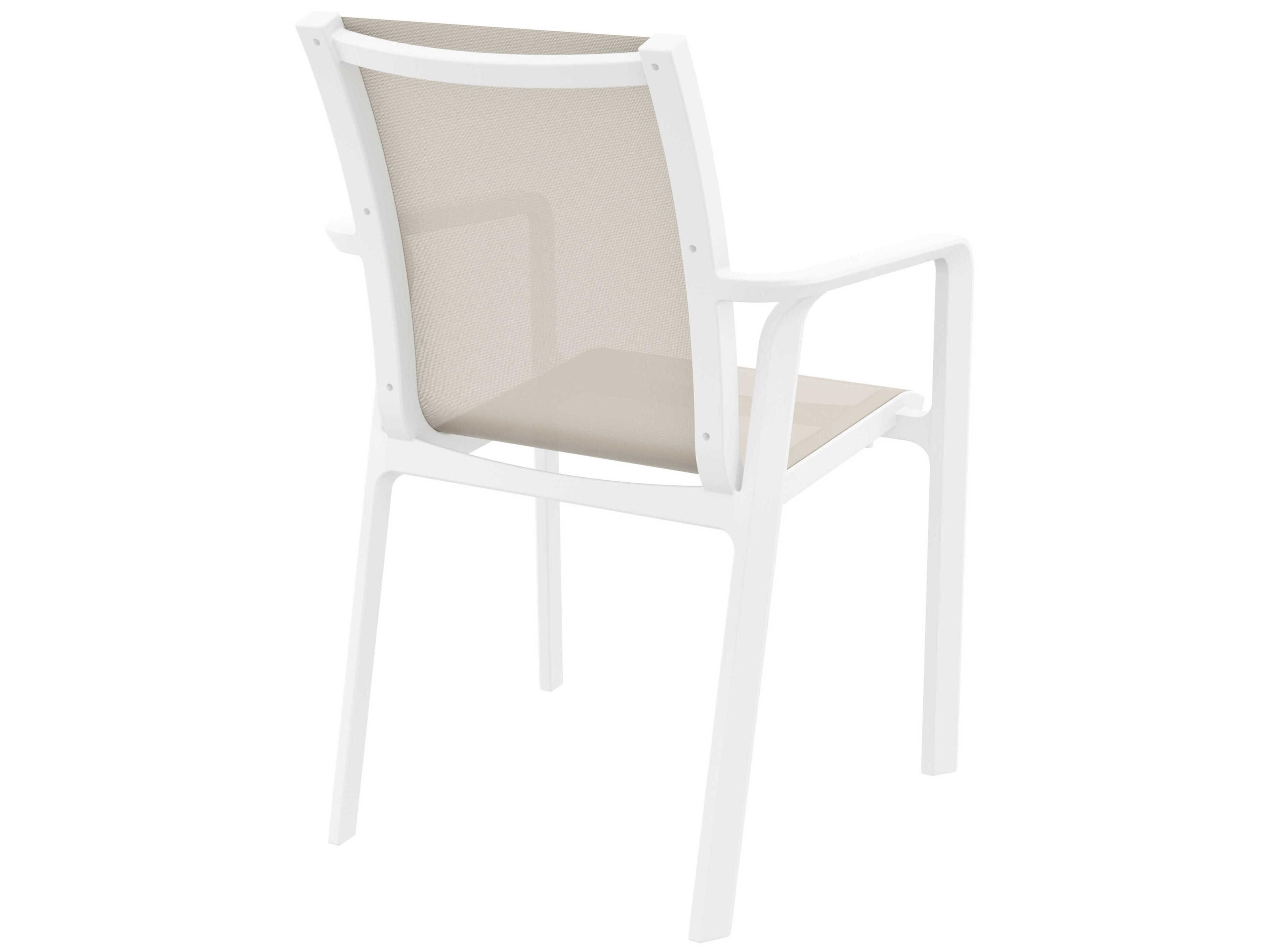 Compamia Pacific White Taupe Resin Sling Dining Chair