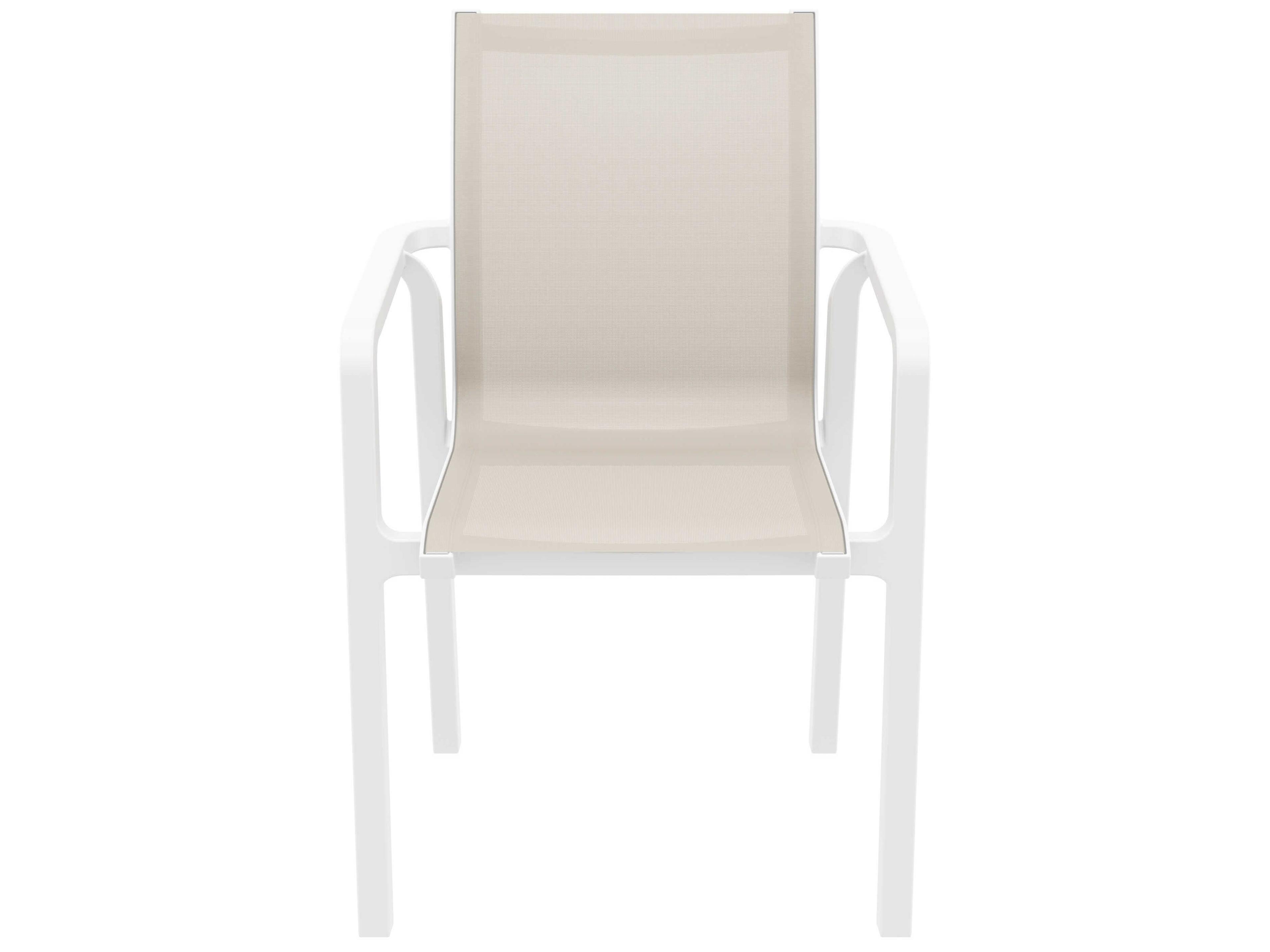 Compamia Pacific White Taupe Resin Sling Dining Chair