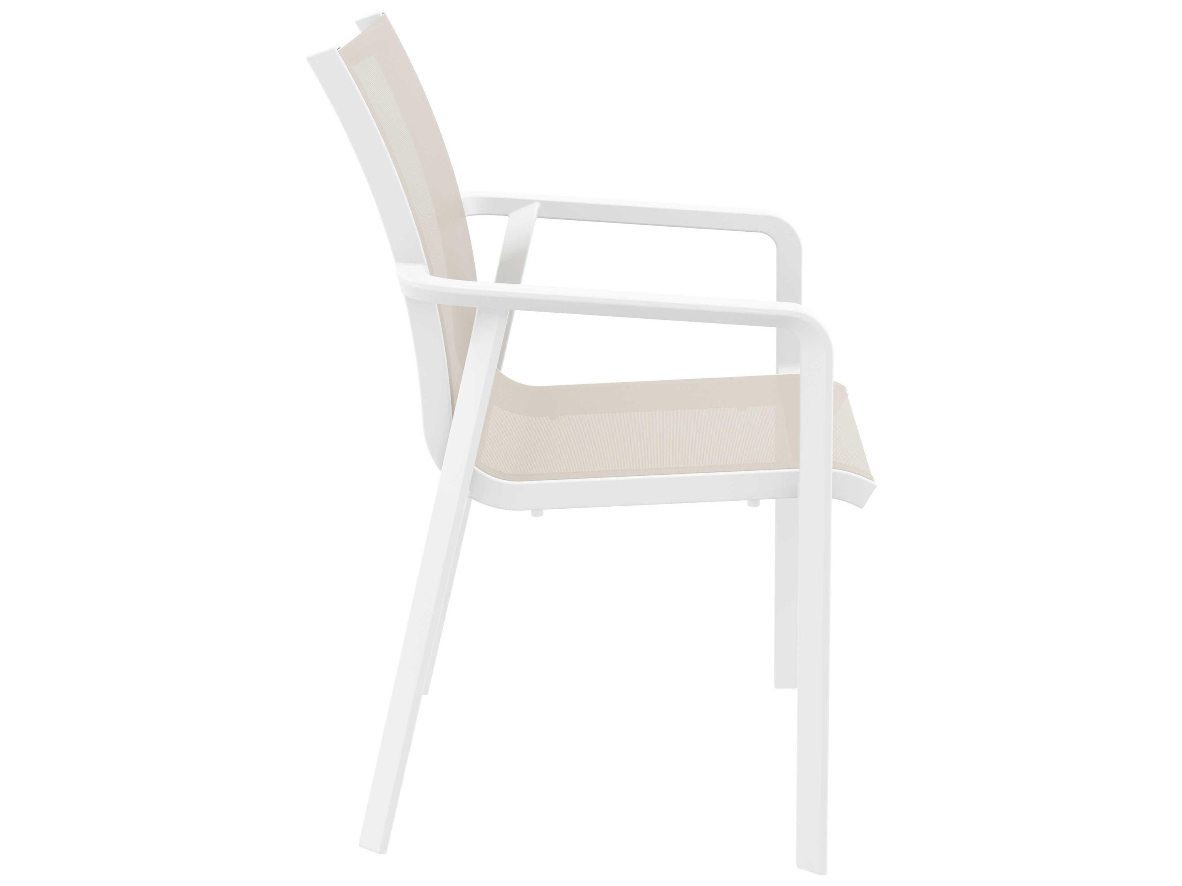 Compamia Pacific White Taupe Resin Sling Dining Chair