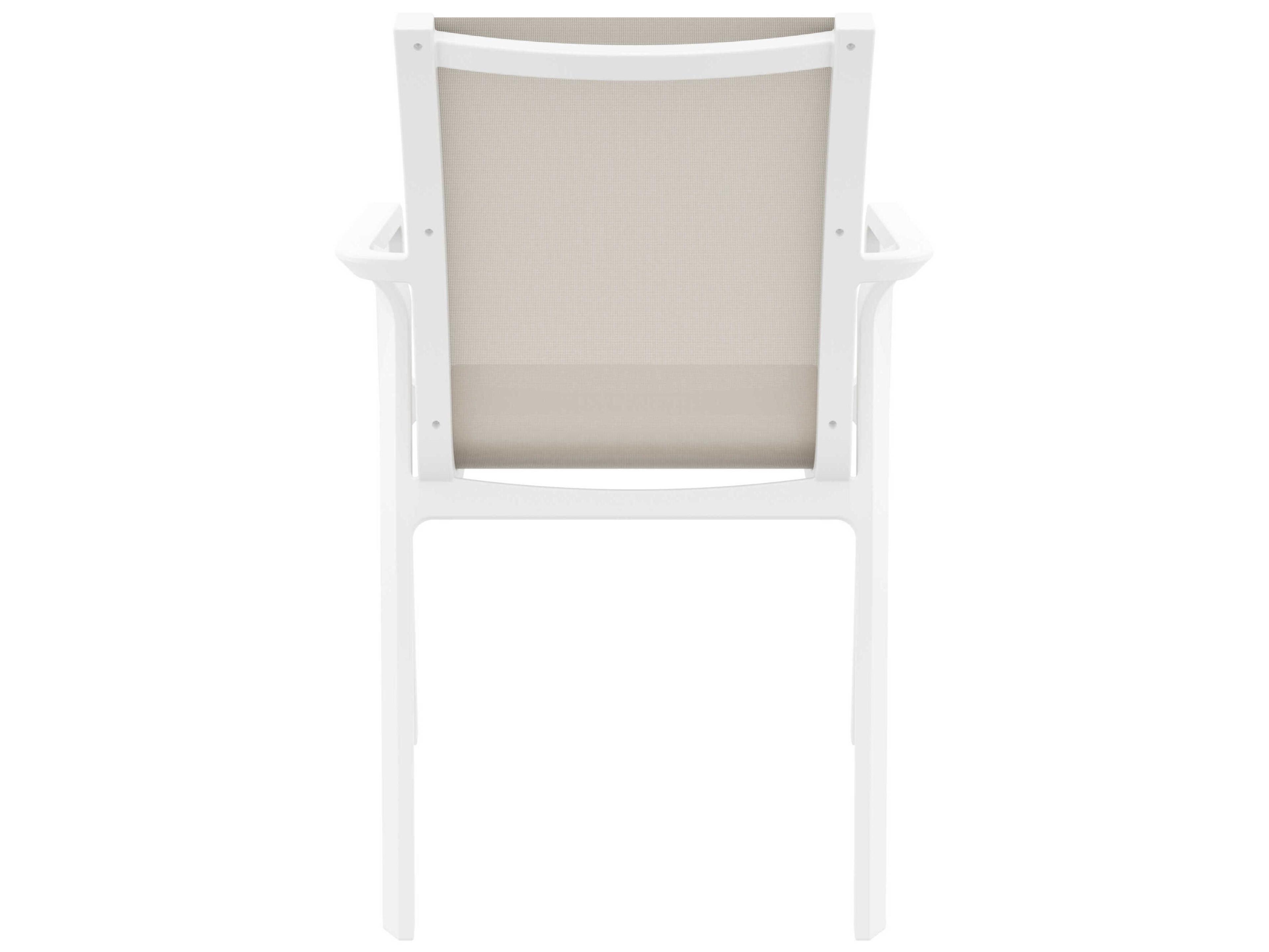 Compamia Pacific White Taupe Resin Sling Dining Chair