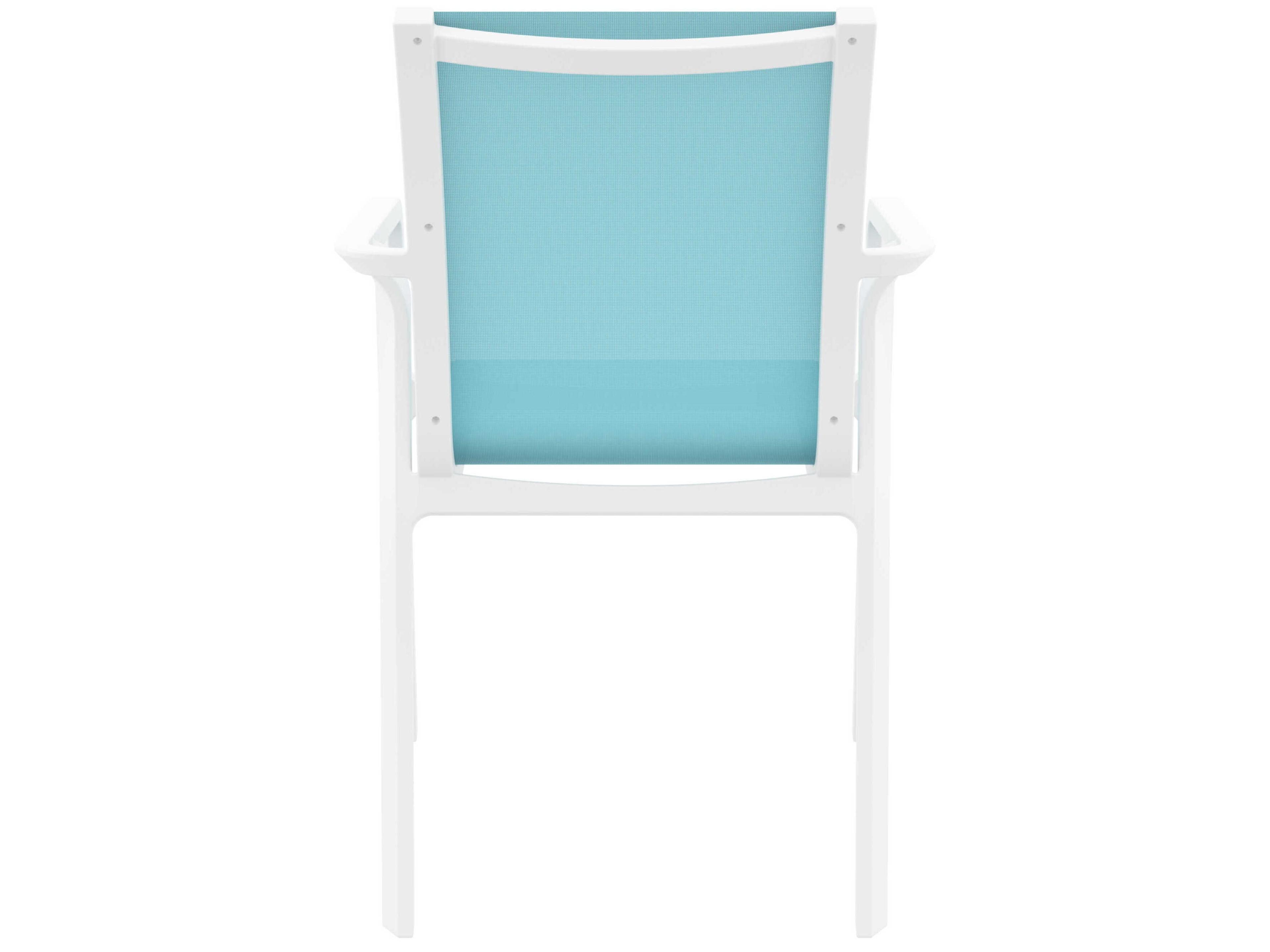 Compamia Pacific White Turquiose Resin Sling Dining Chair