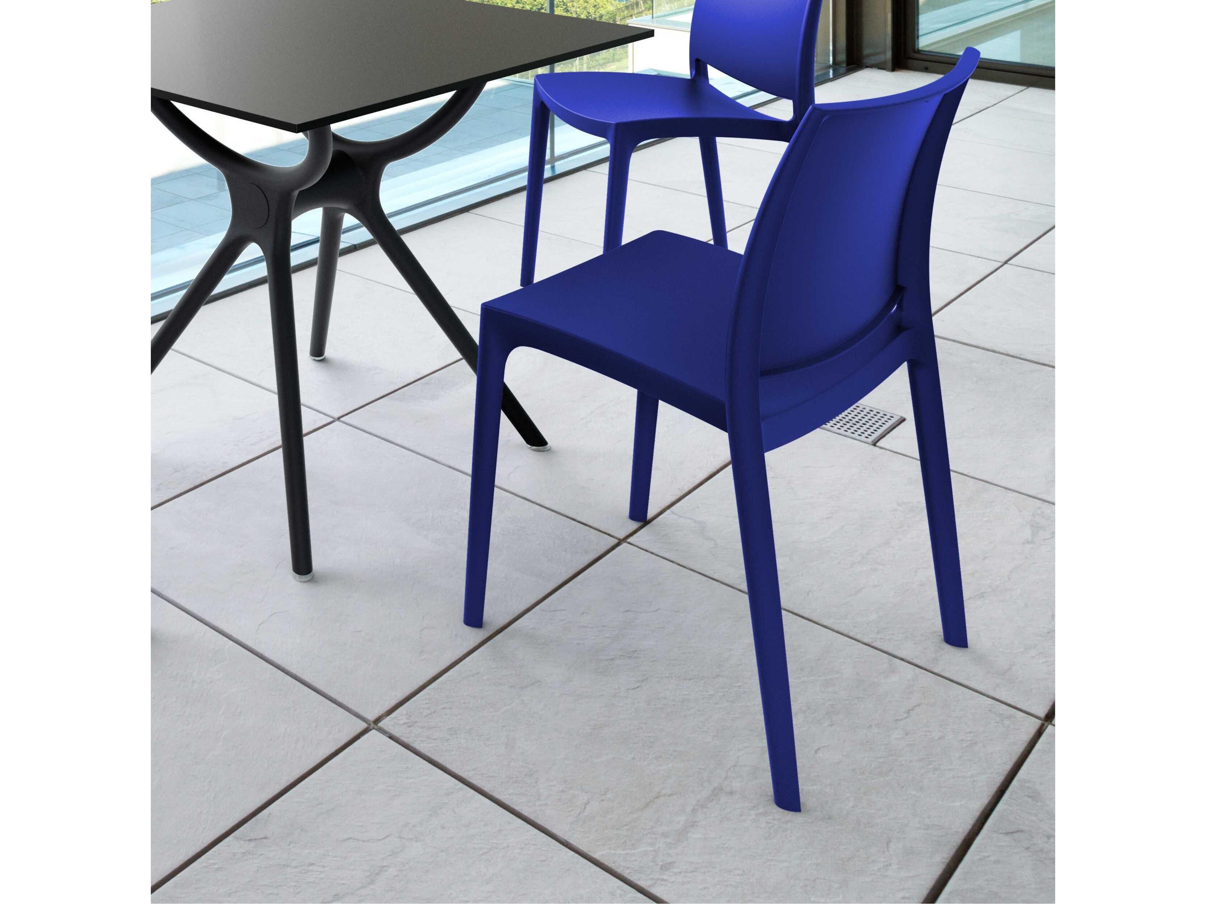 Compamia Maya Dark Blue Resin Dining Chair