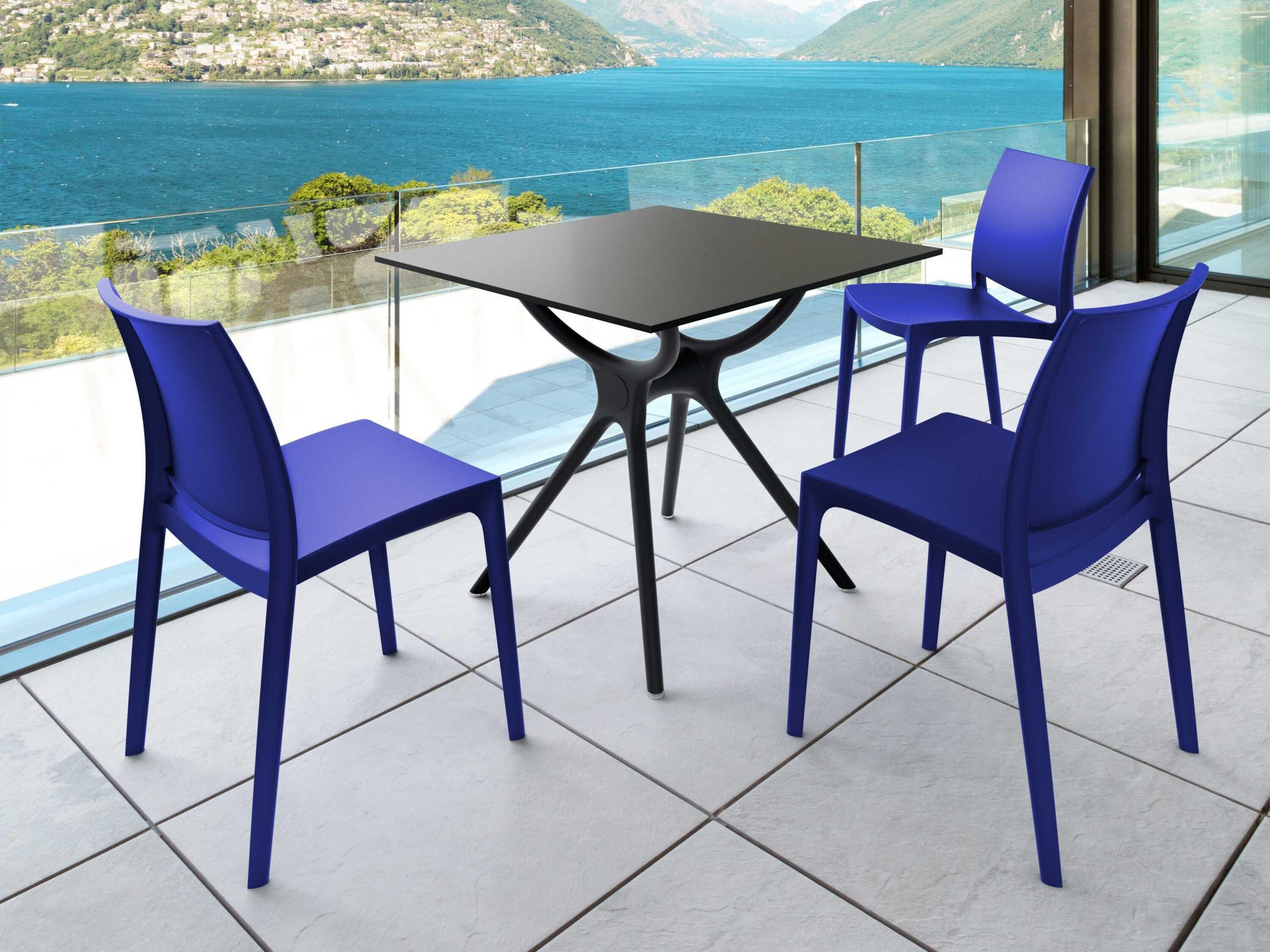Compamia Maya Dark Blue Resin Dining Chair