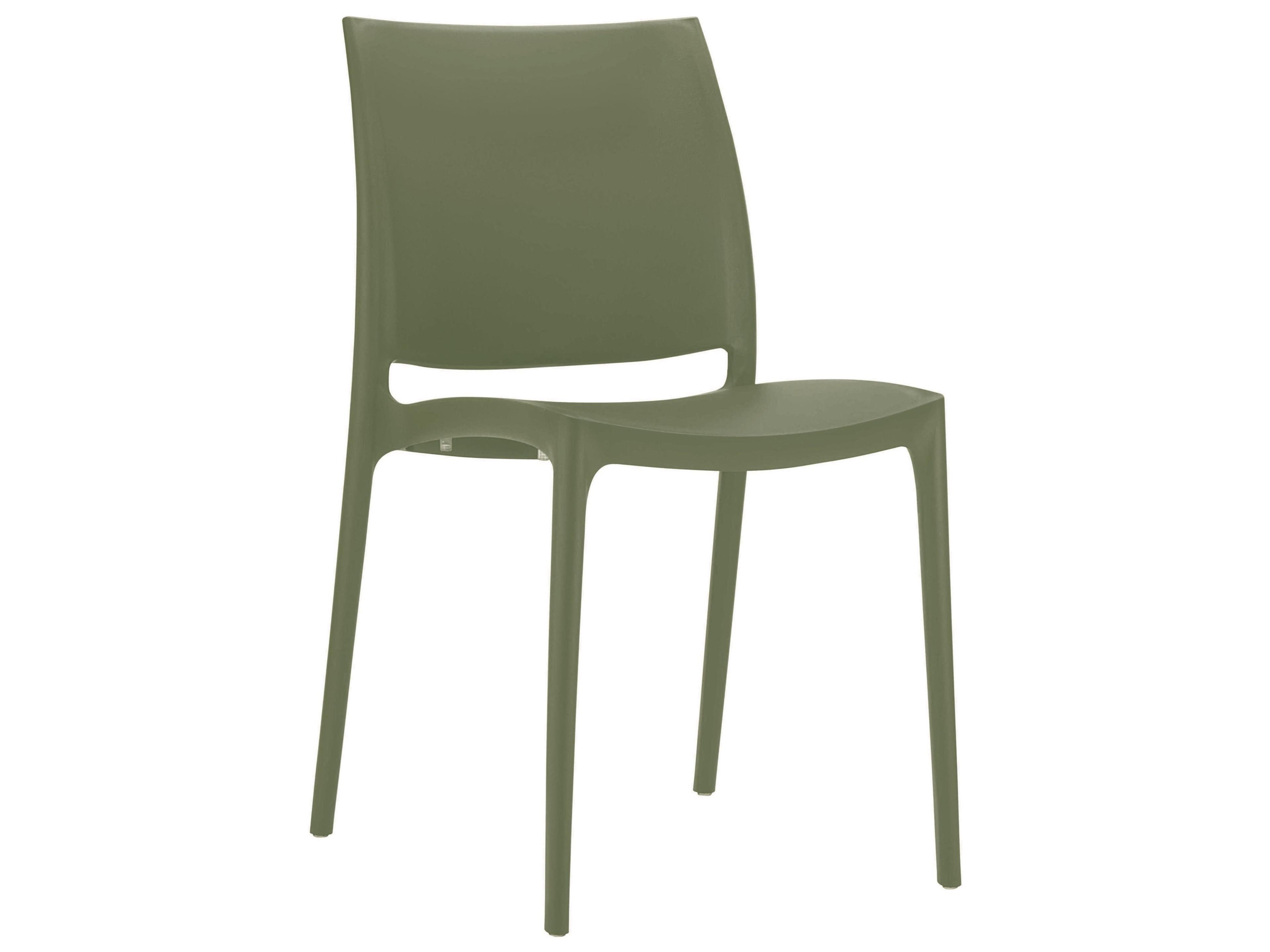 Maya Olive Green Resin Dining Chair