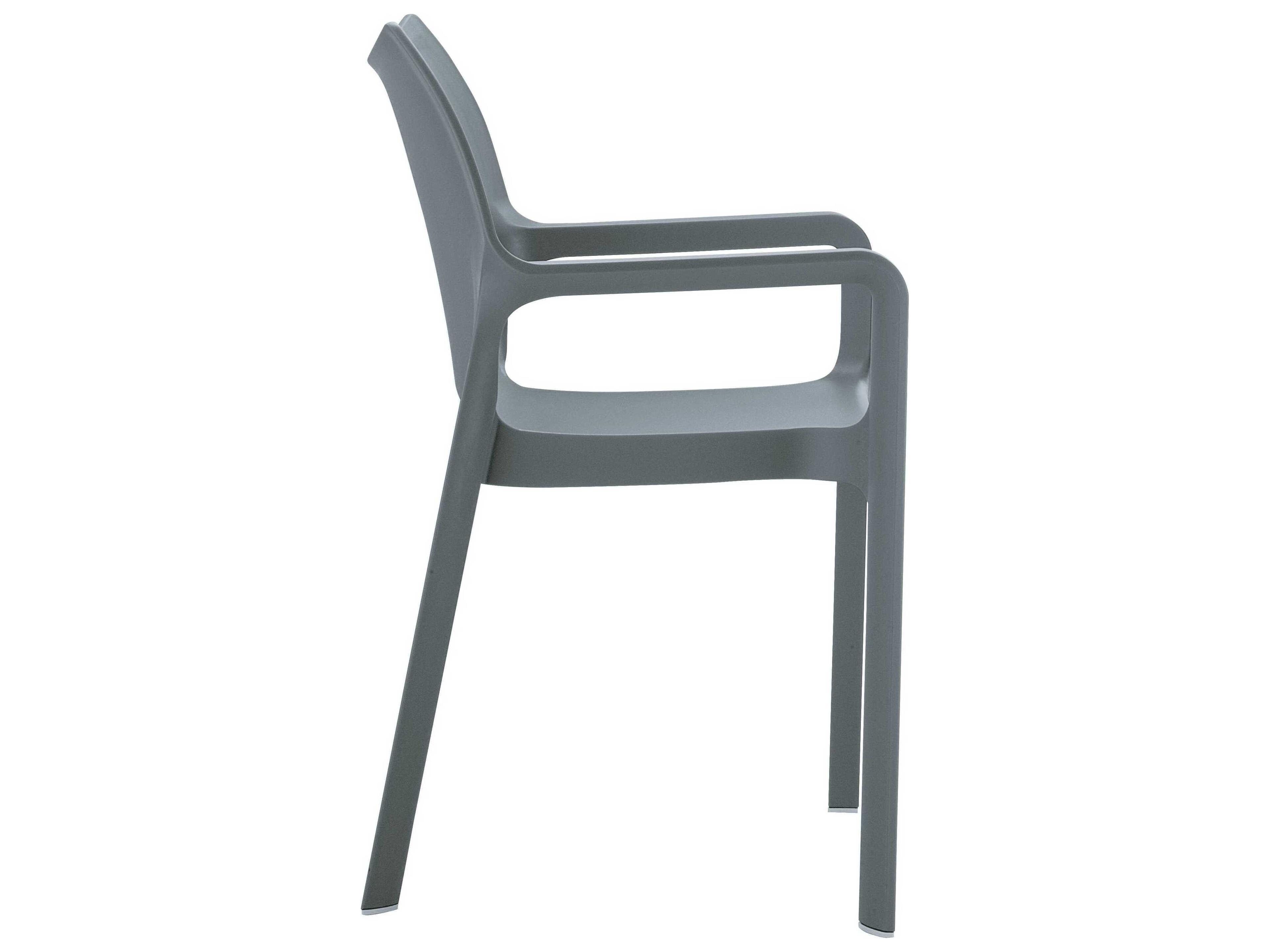Compamia Diva Dark Gray Resin Dining Chair