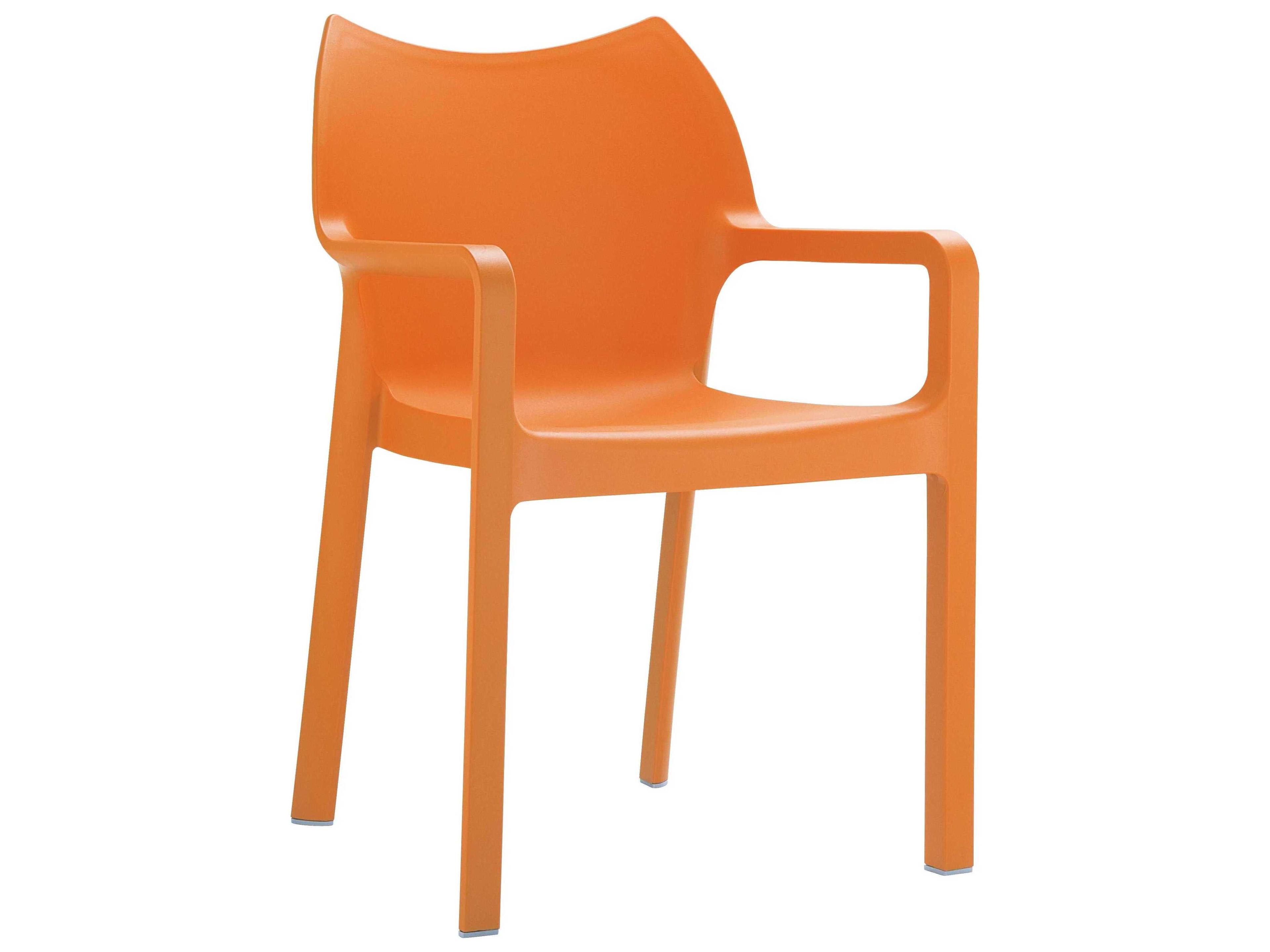 Diva Orange Resin Dining Chair