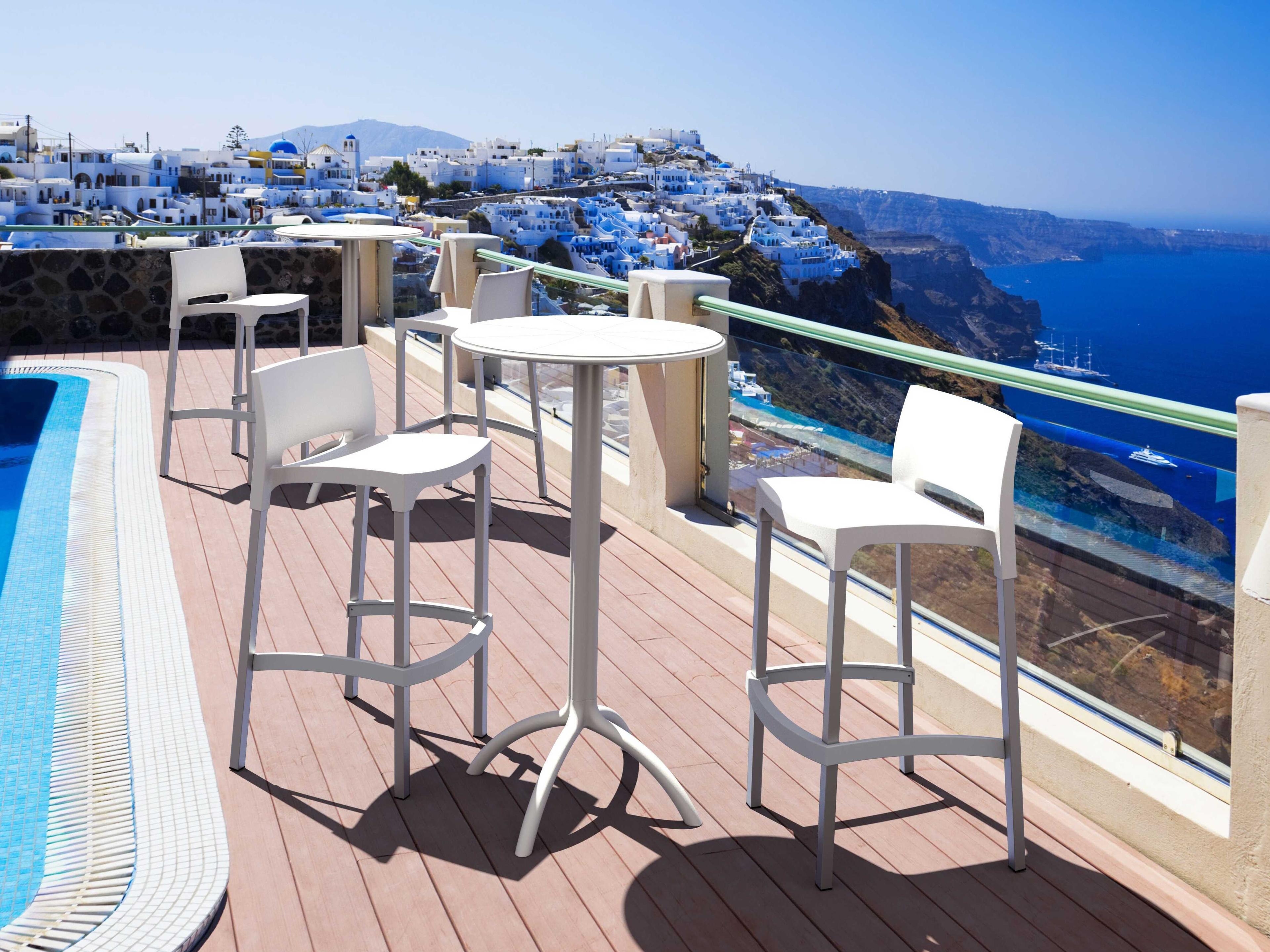 Compamia Gio Beige Aluminum Resin Bar Stool