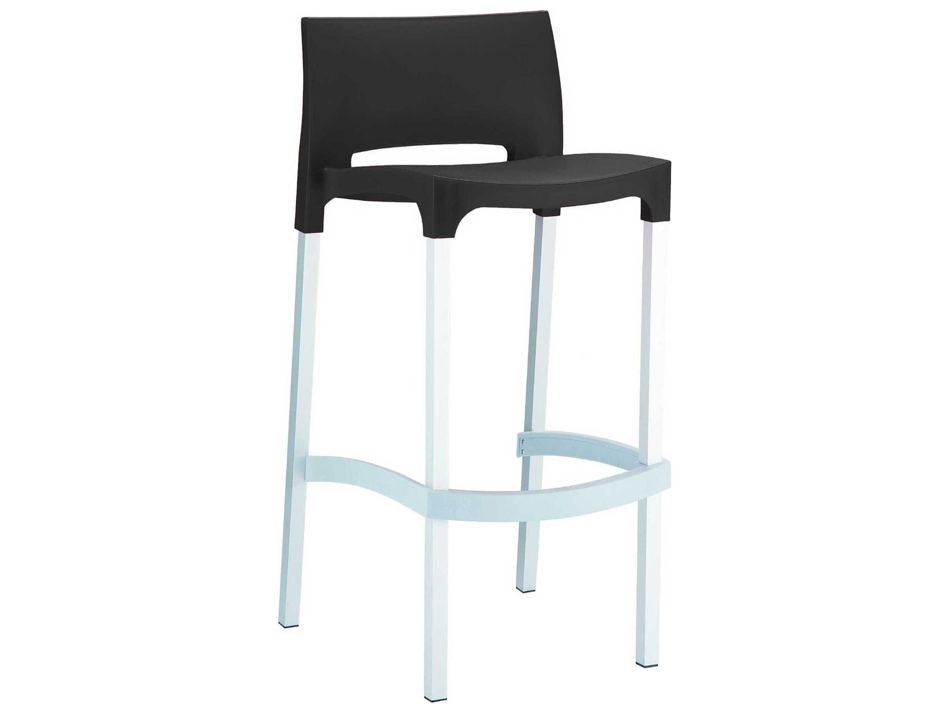 Gio Black Aluminum Resin Bar Stool