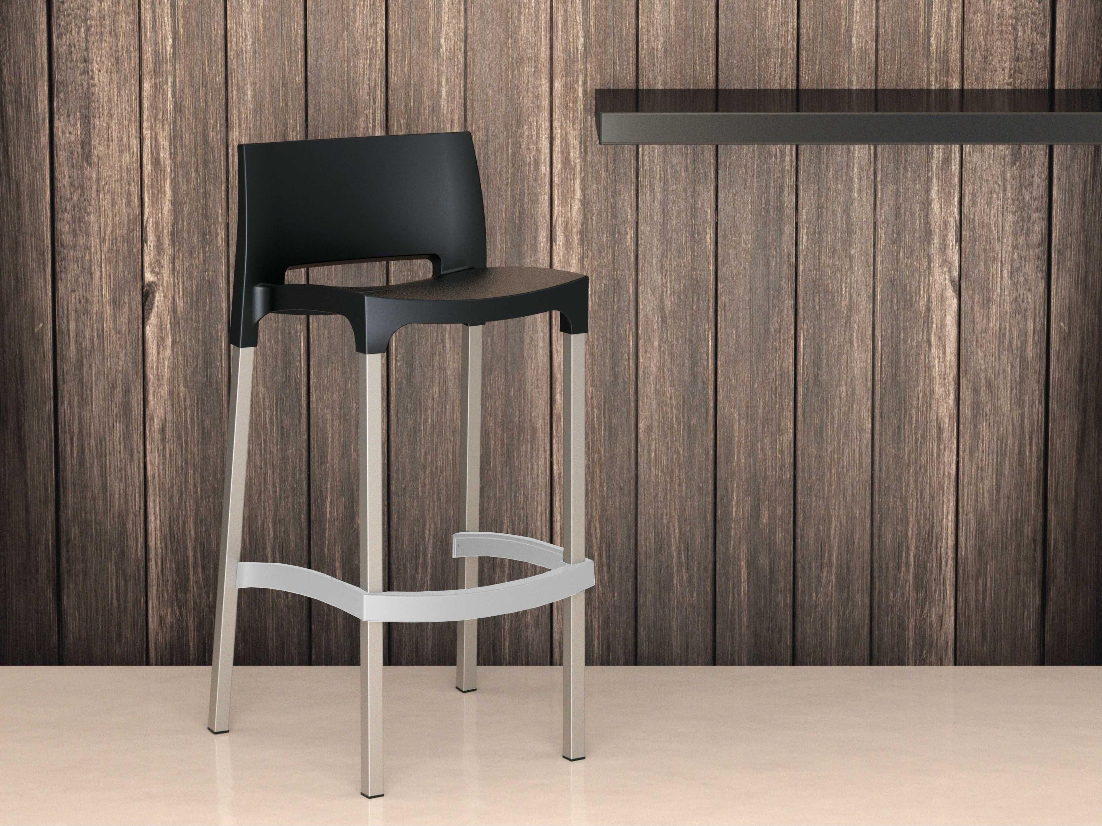 Compamia Gio Black Aluminum Resin Bar Stool