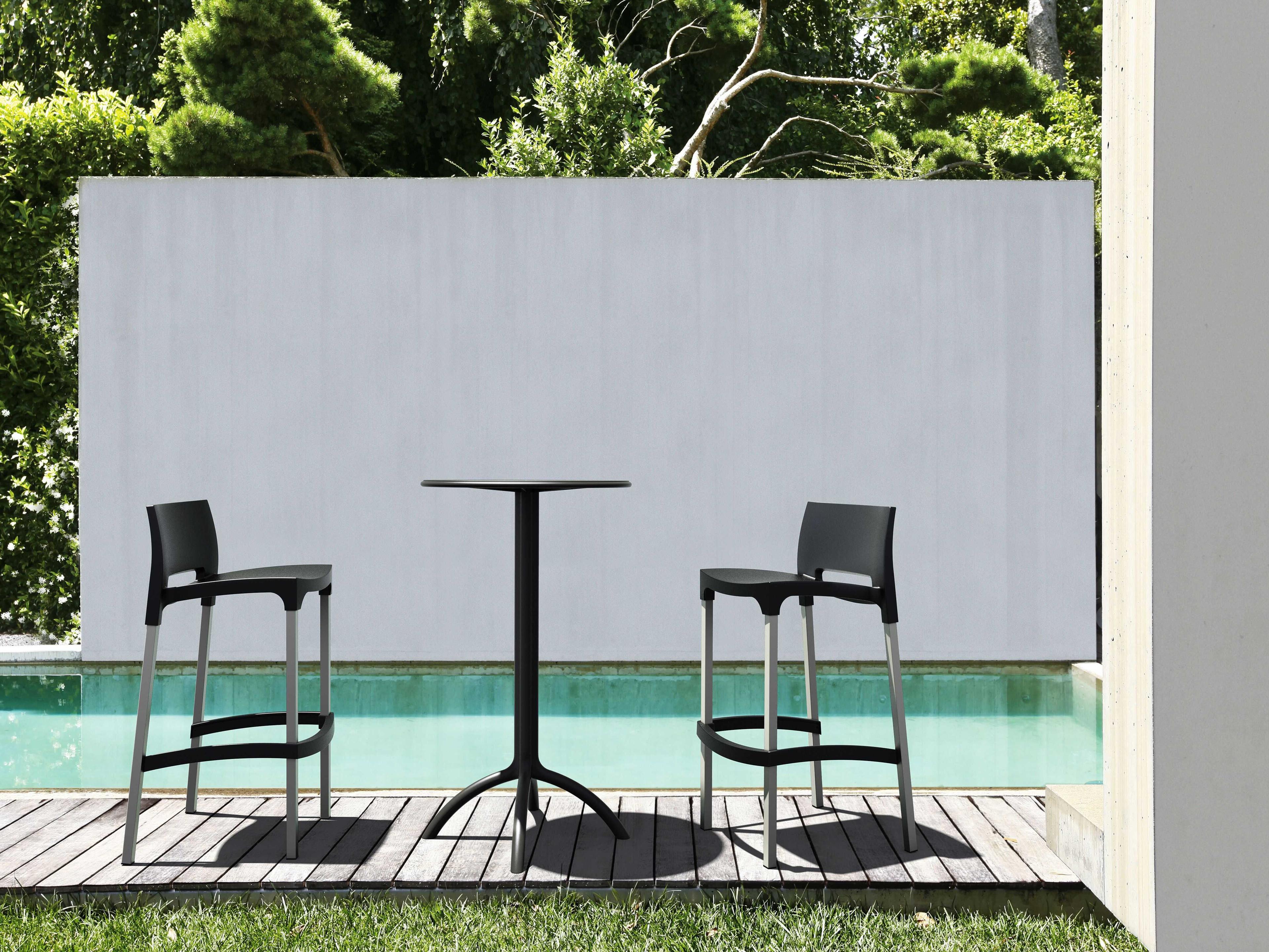 Compamia Gio Black Aluminum Resin Bar Stool