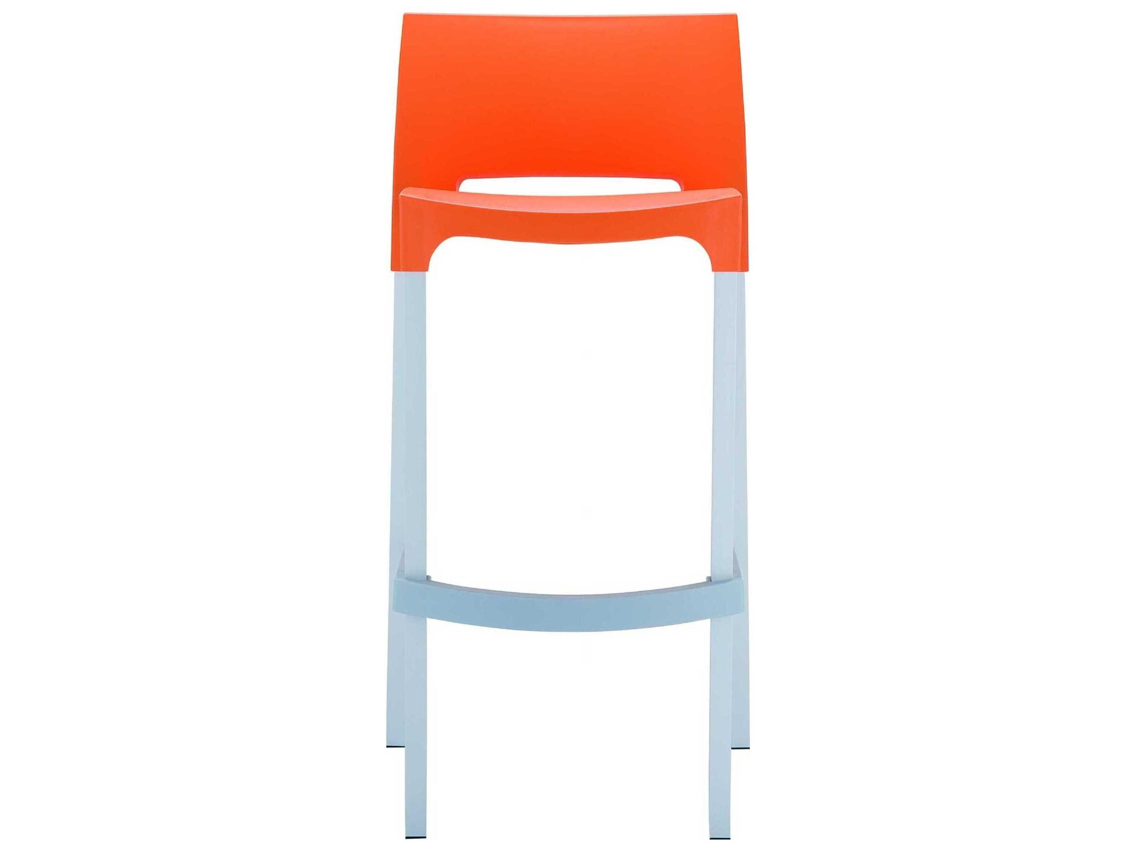 Compamia Gio Orange Aluminum Resin Bar Stool