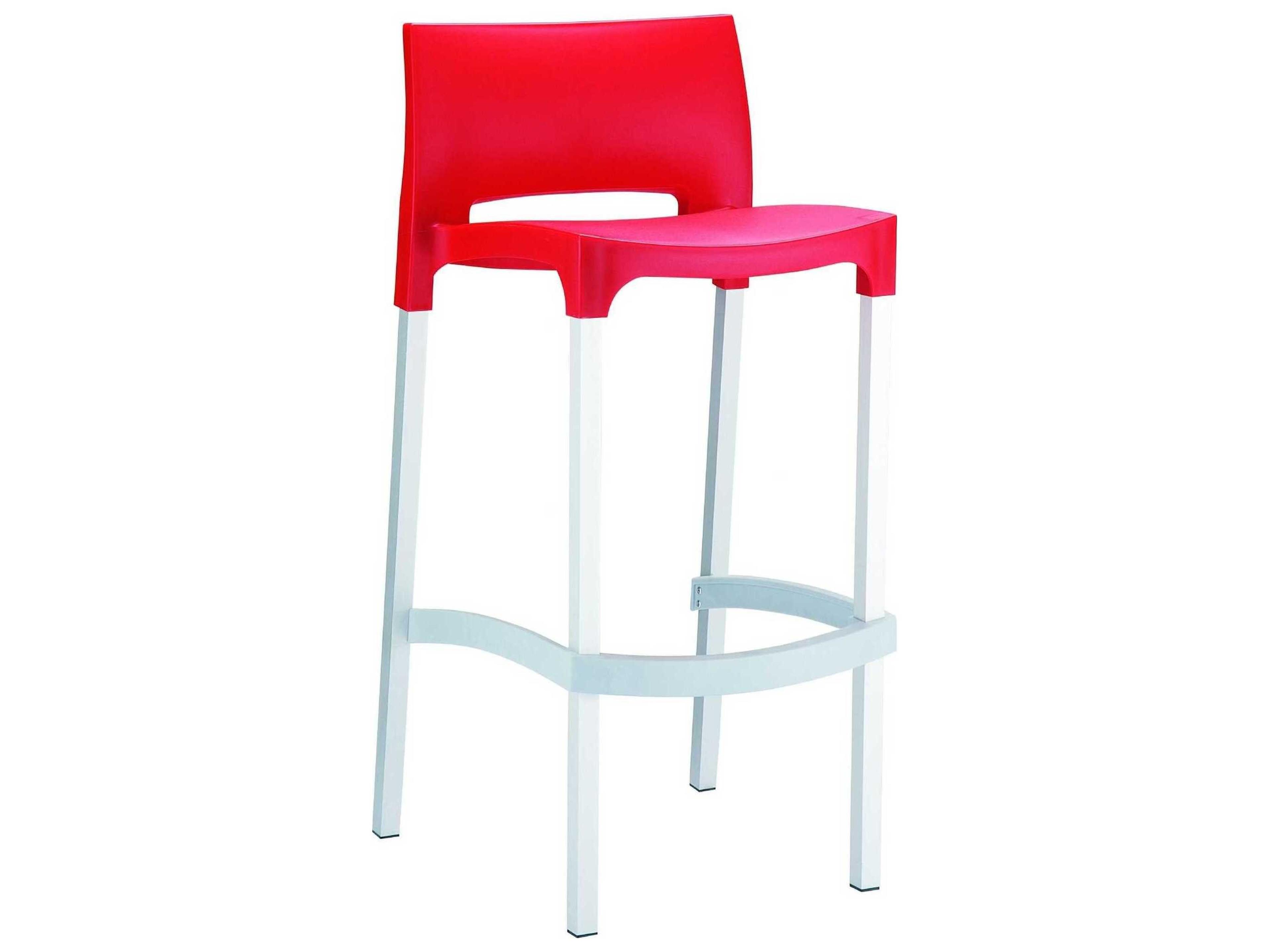 Gio Red Aluminum Resin Bar Stool