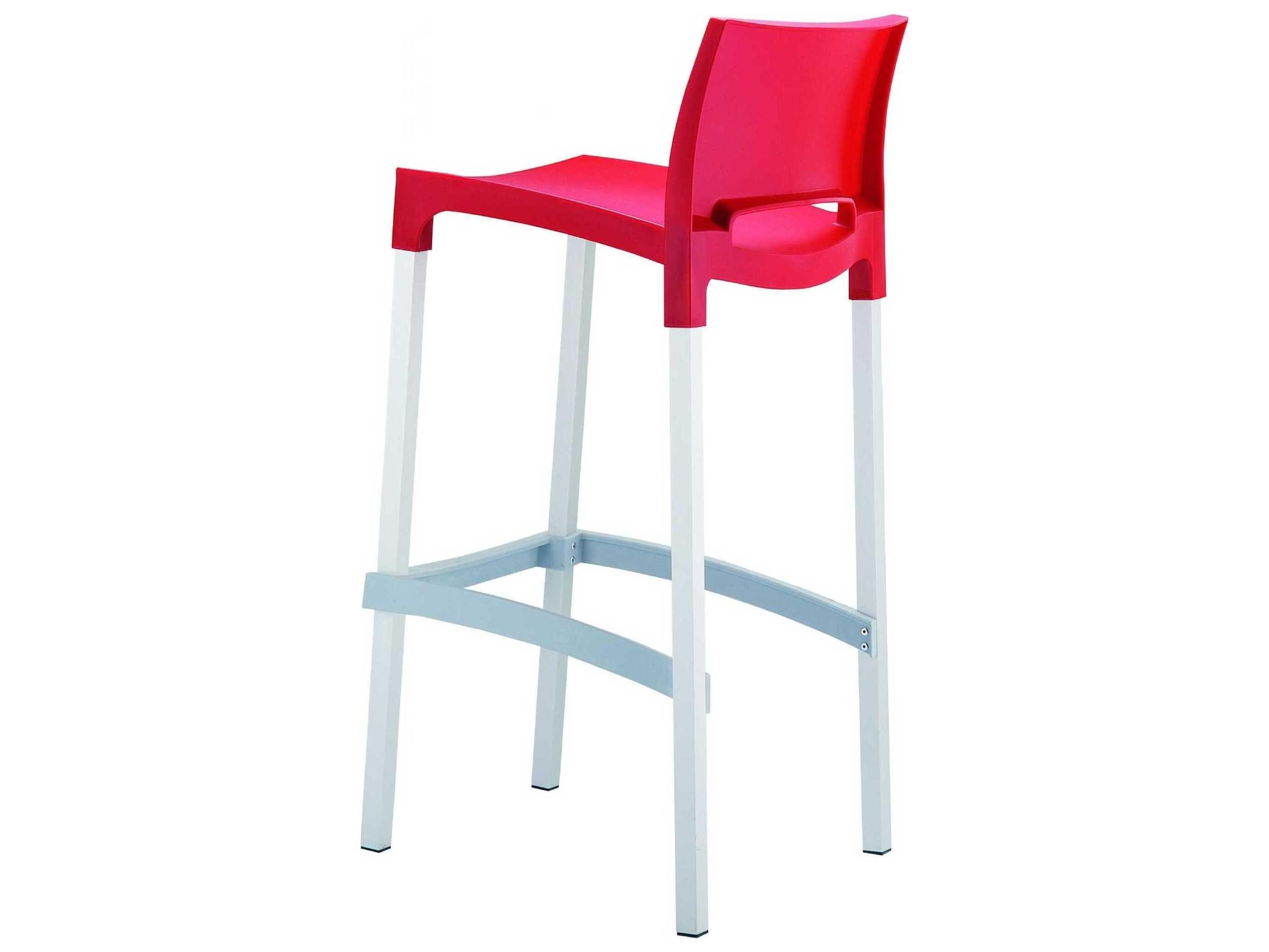 Compamia Gio Red Aluminum Resin Bar Stool