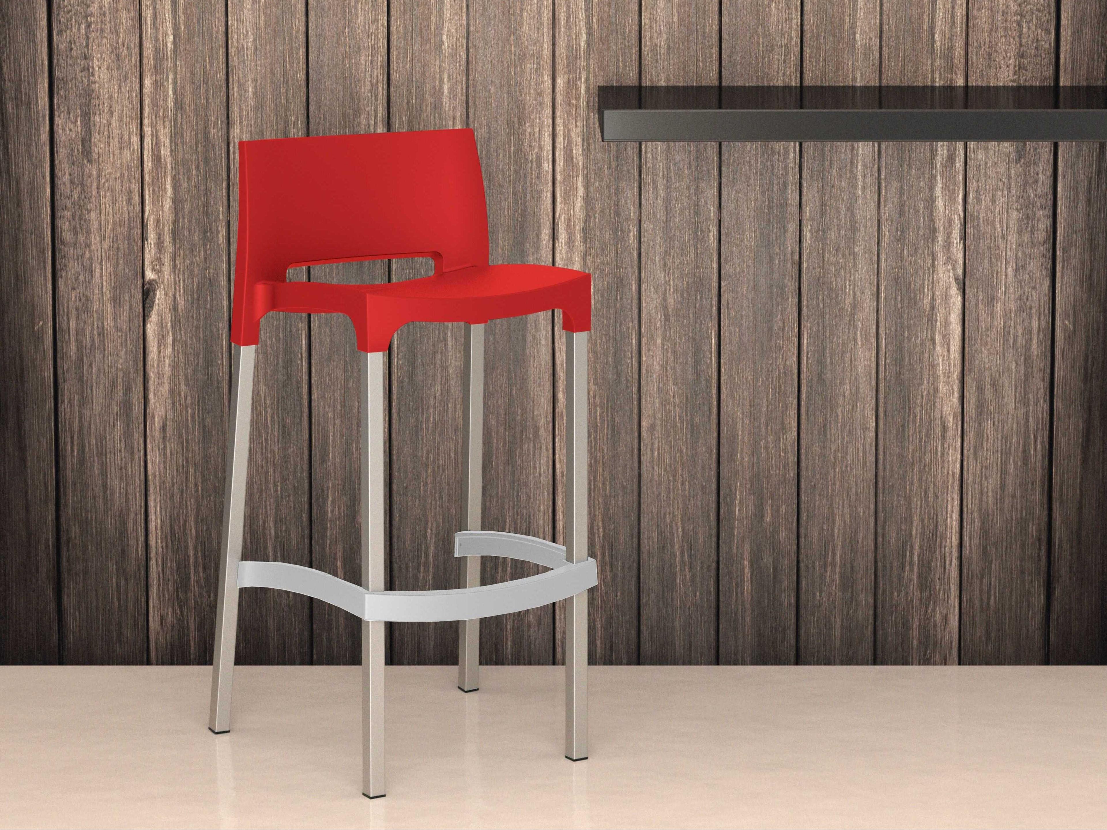 Compamia Gio Red Aluminum Resin Bar Stool