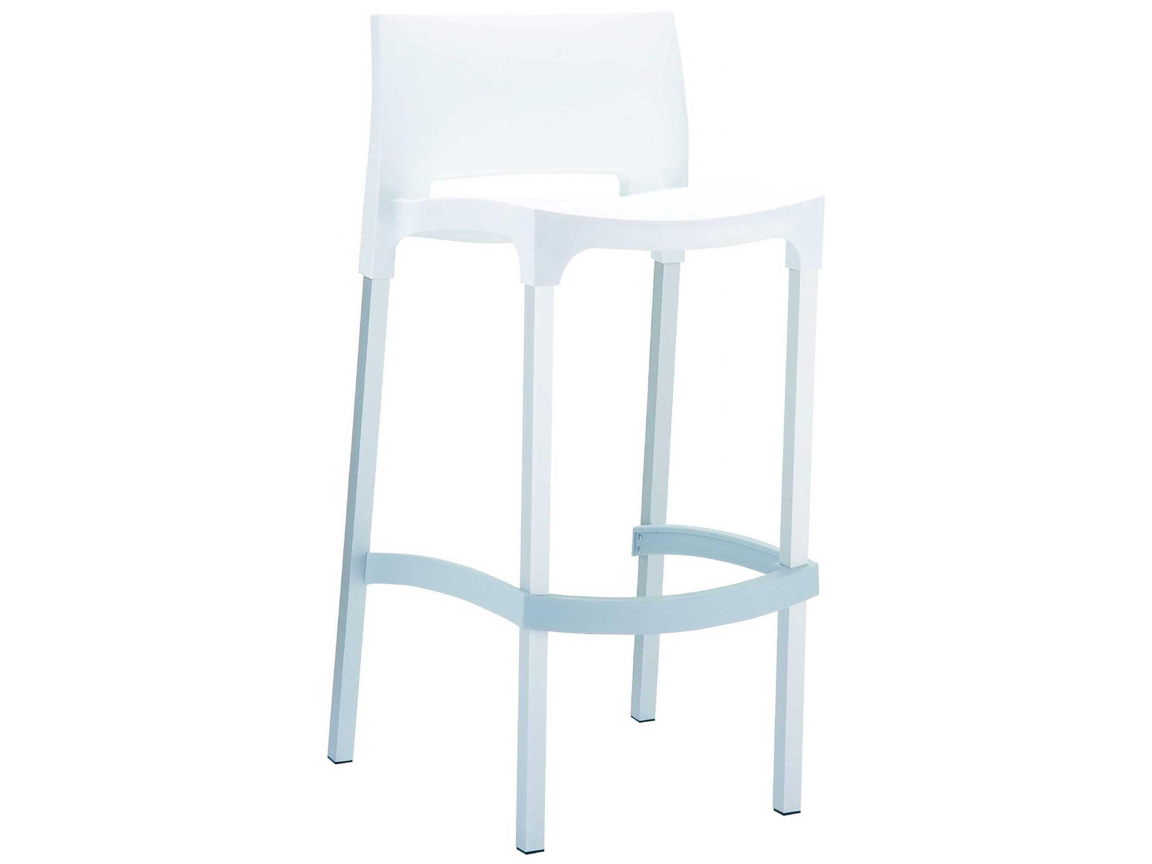 Gio White Aluminum Resin Bar Stool