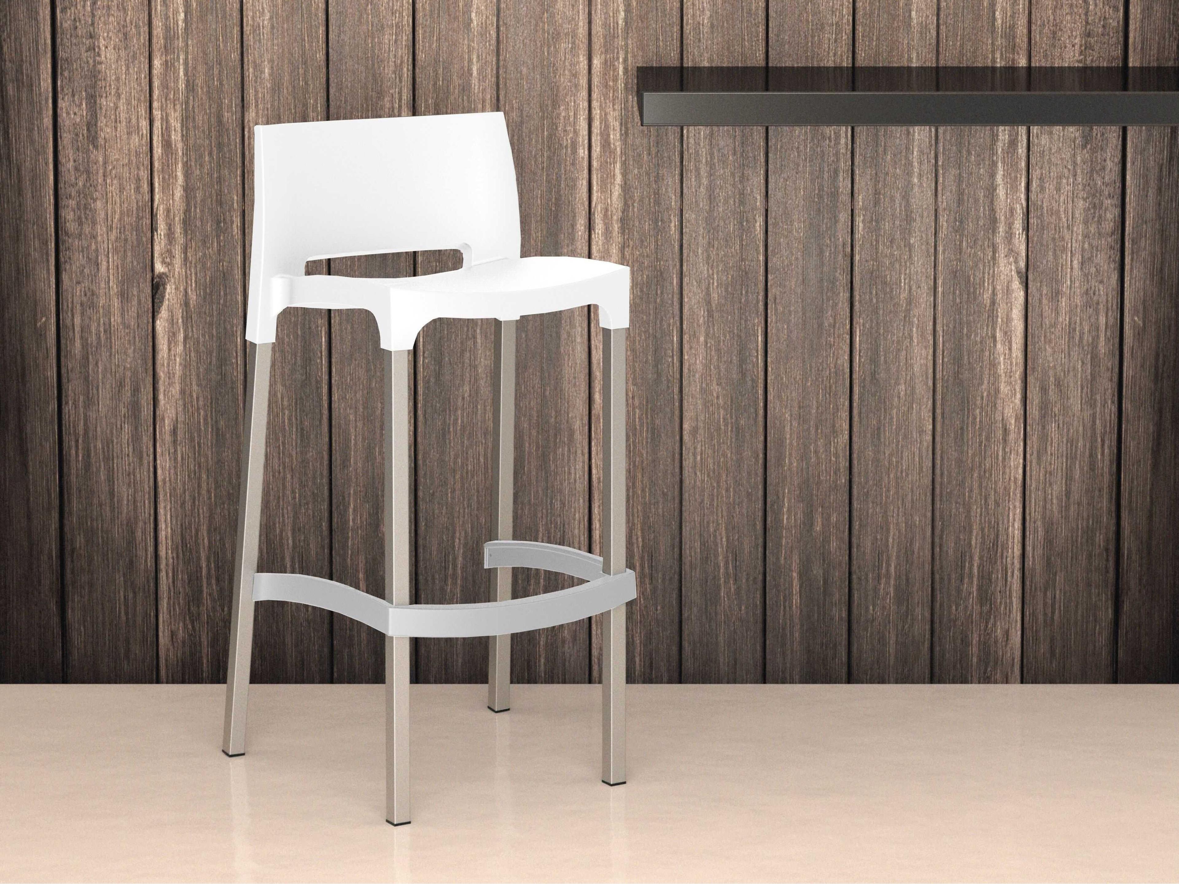 Compamia Gio White Aluminum Resin Bar Stool