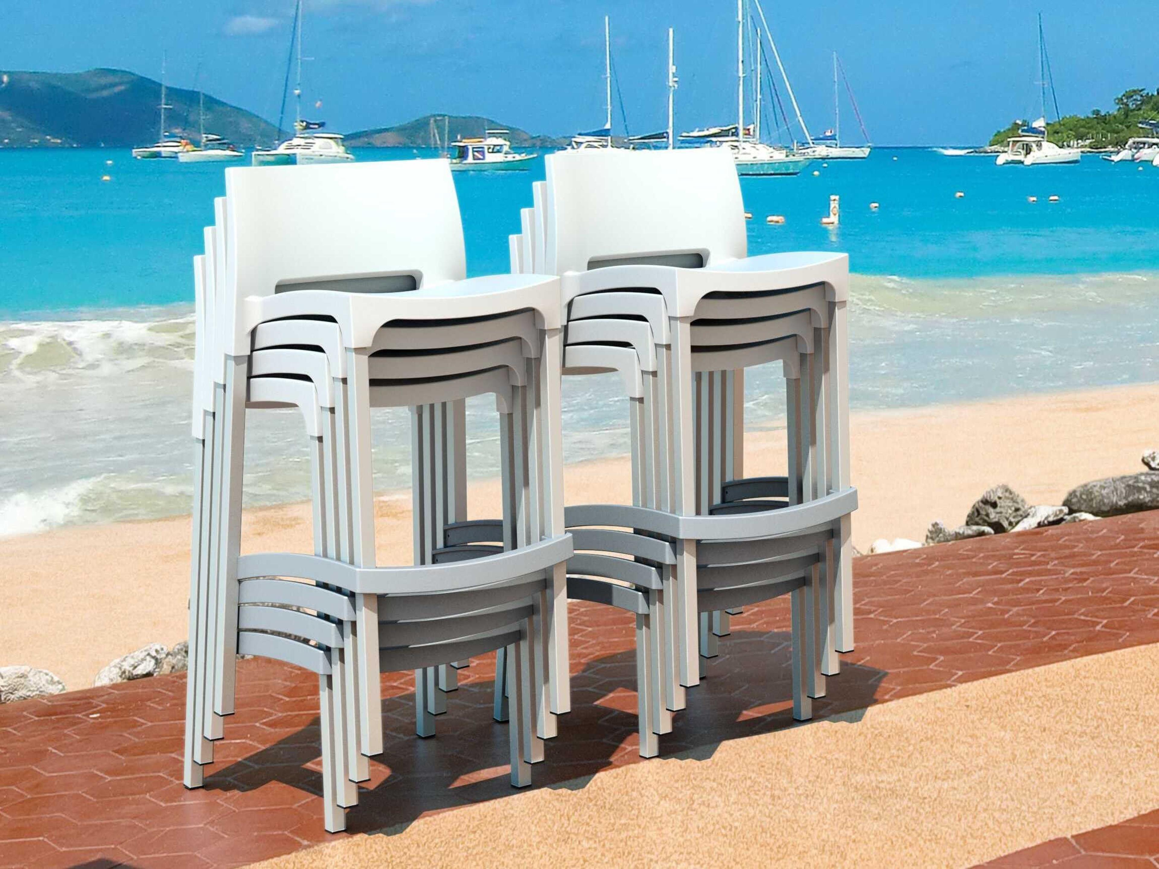 Compamia Gio White Aluminum Resin Bar Stool