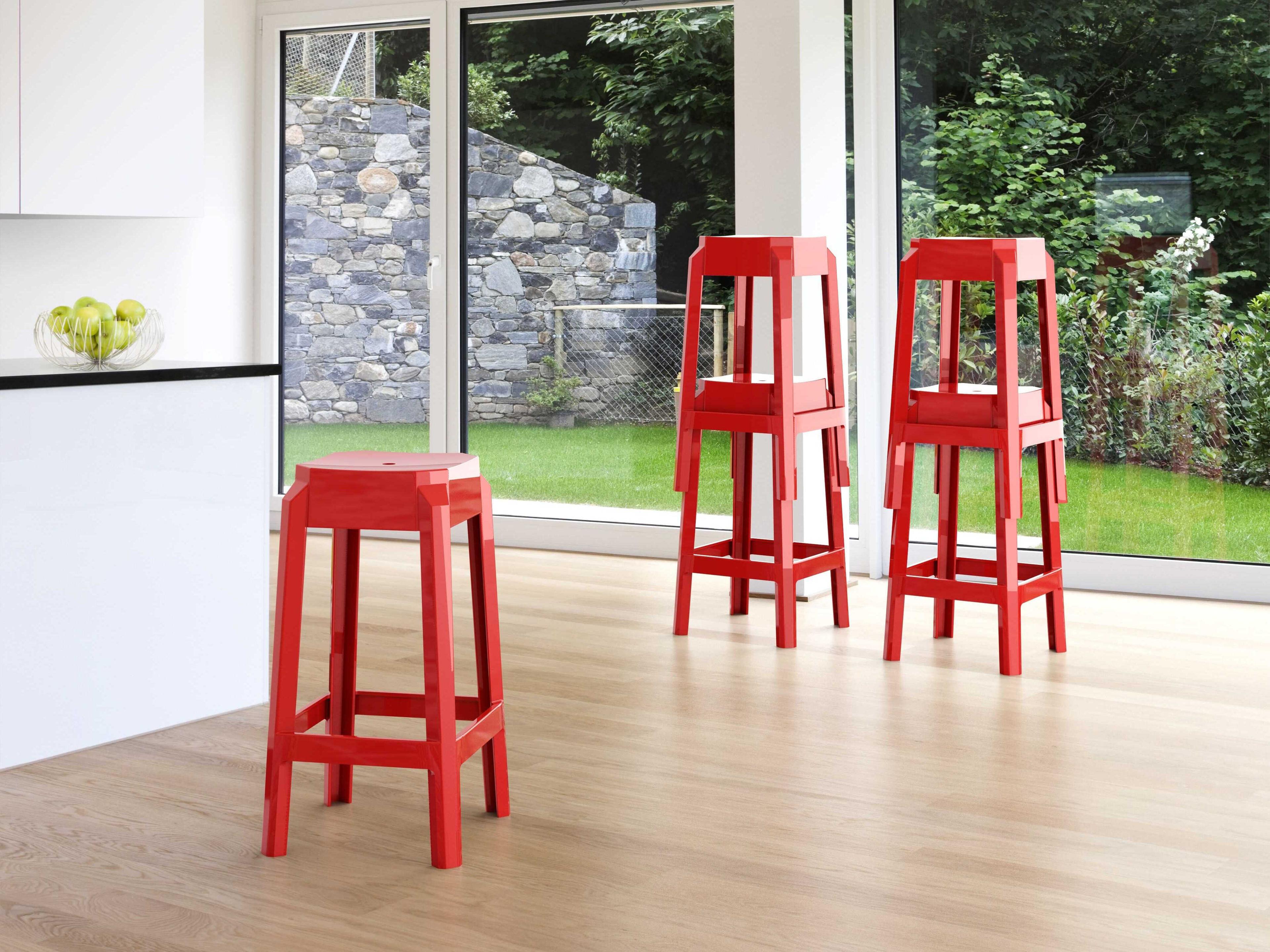 Compamia Fox Glossy Red Counter Stool