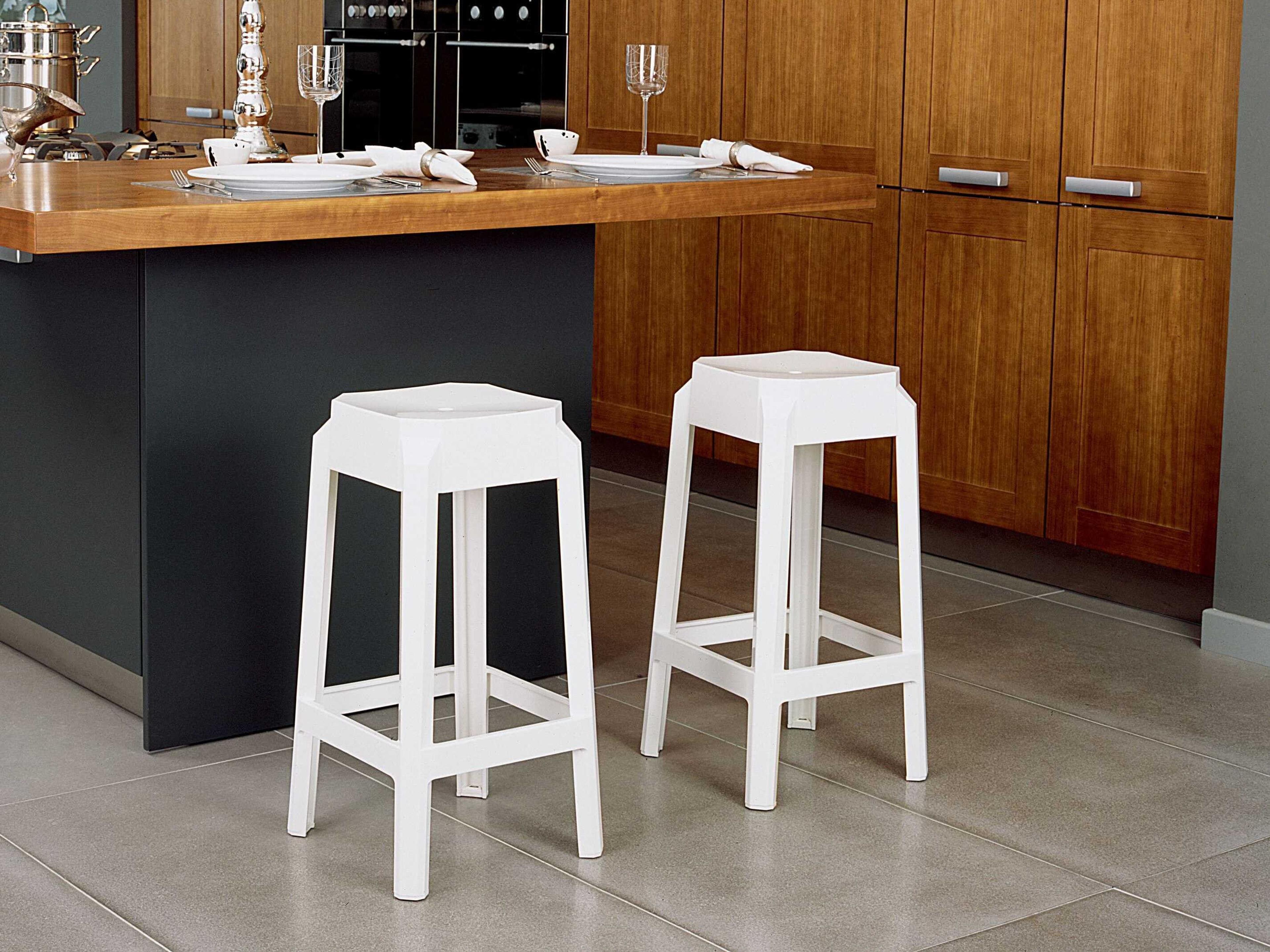 Compamia Fox Glossy White Counter Stool