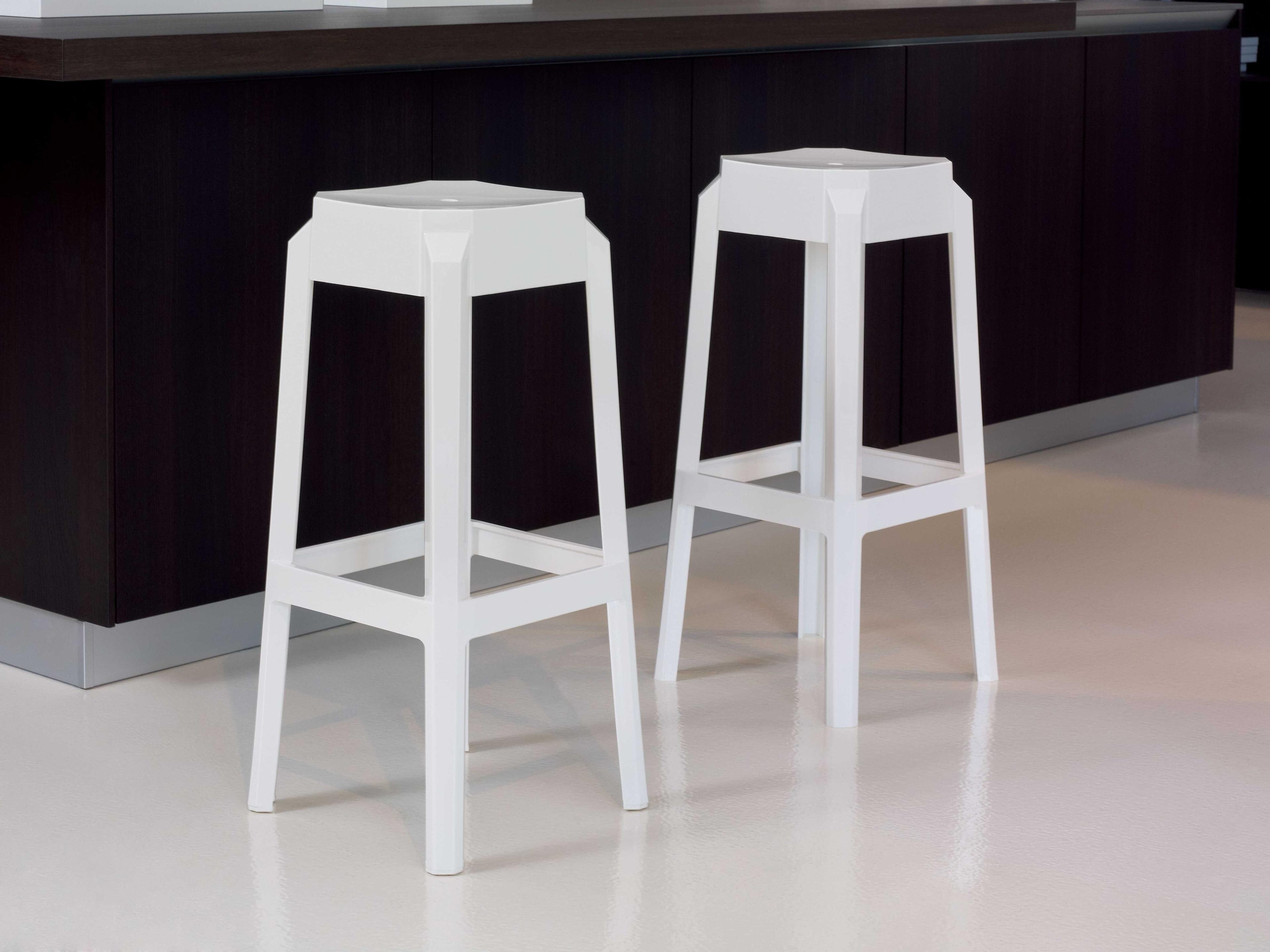 Compamia Fox Glossy White Bar Stool
