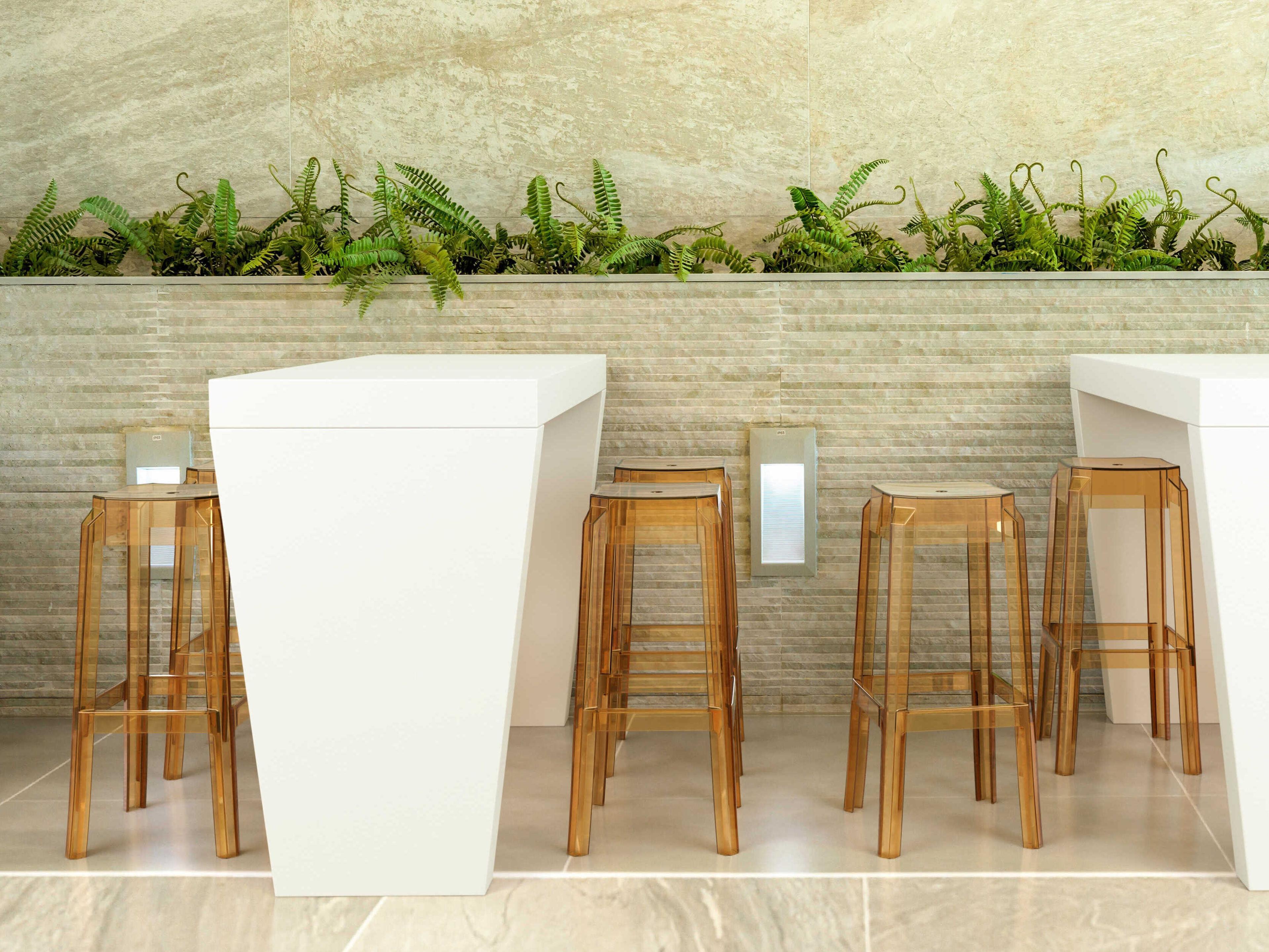 Compamia Fox Transparent Amber Bar Stool