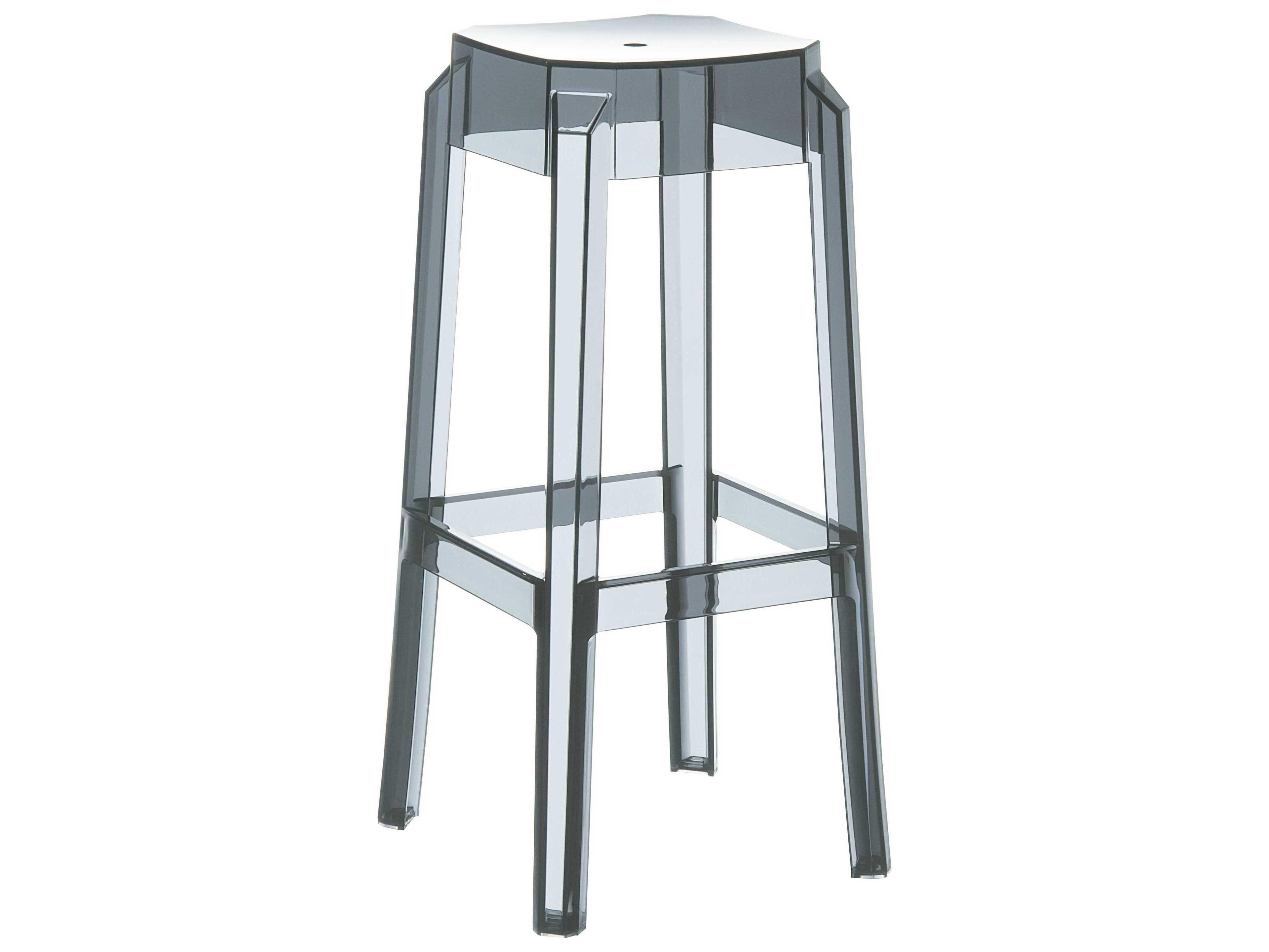 Fox Transparent Smoke Gray Bar Stool
