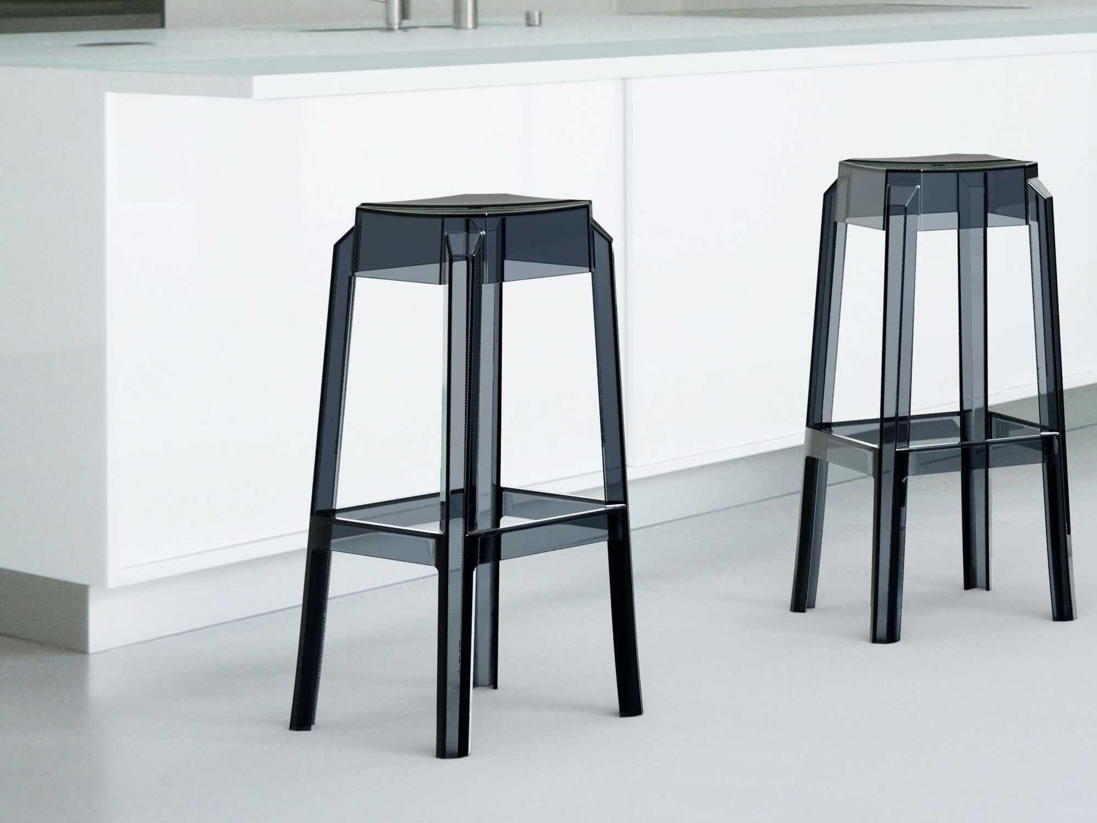Compamia Fox Transparent Smoke Gray Bar Stool